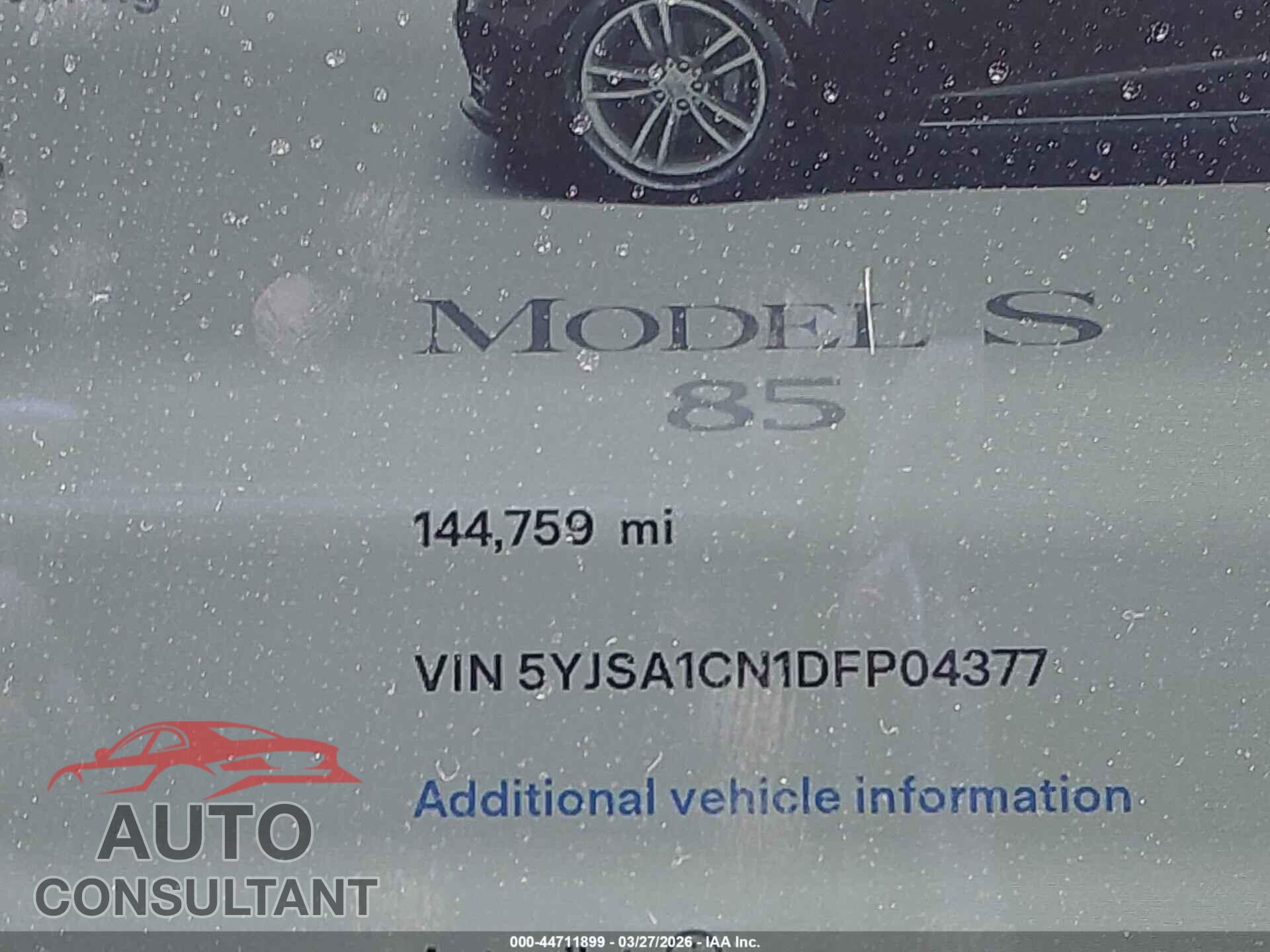 TESLA MODEL S 2013 - 5YJSA1CN1DFP04377