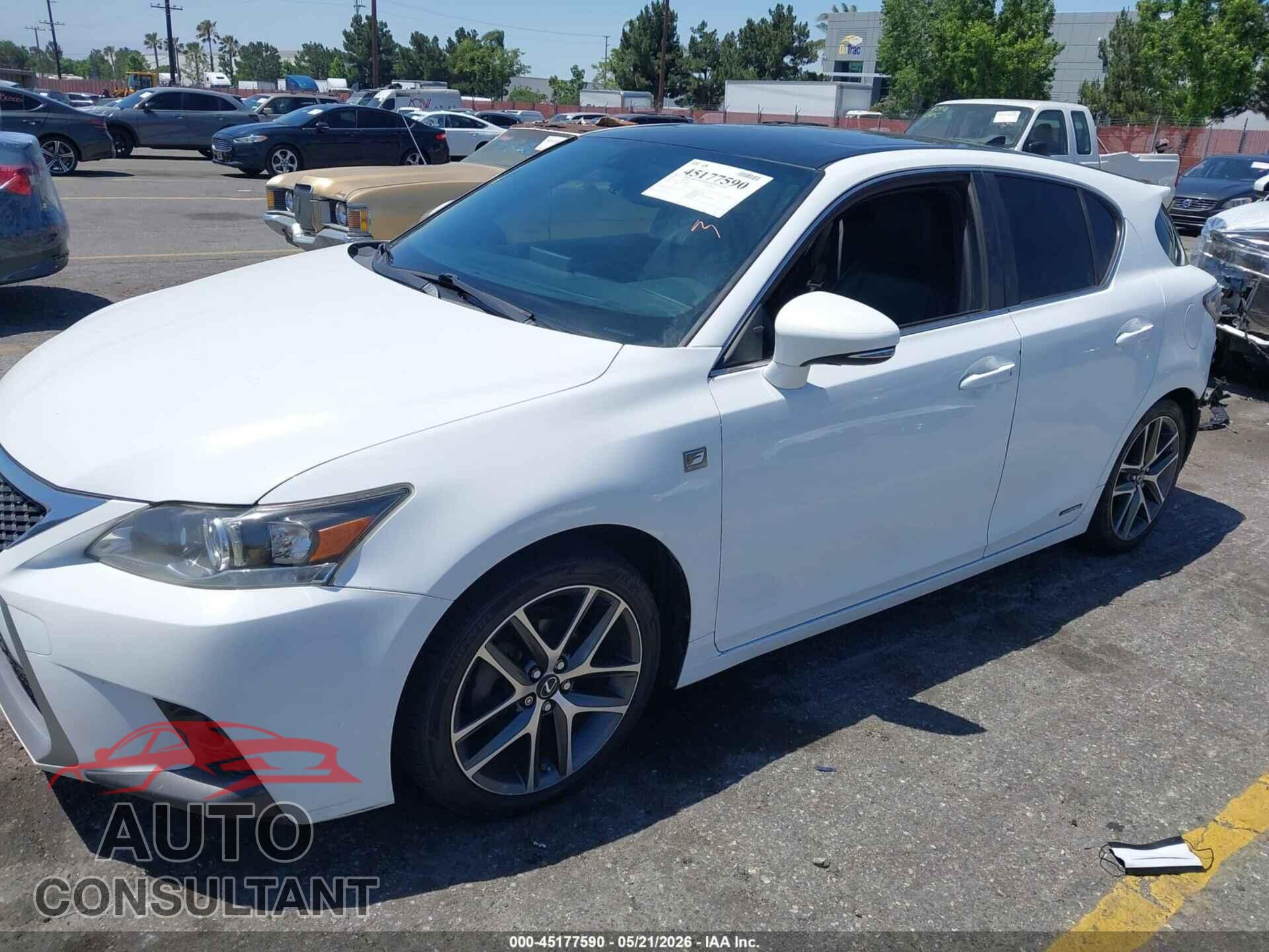 LEXUS CT 200H 2015 - JTHKD5BH4F2215499
