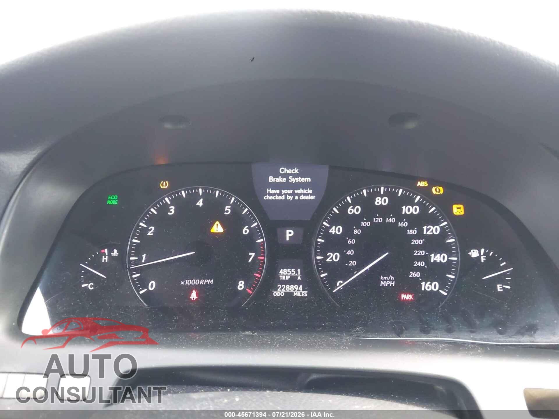 LEXUS LS 460 2012 - JTHGL5EF5C5045232