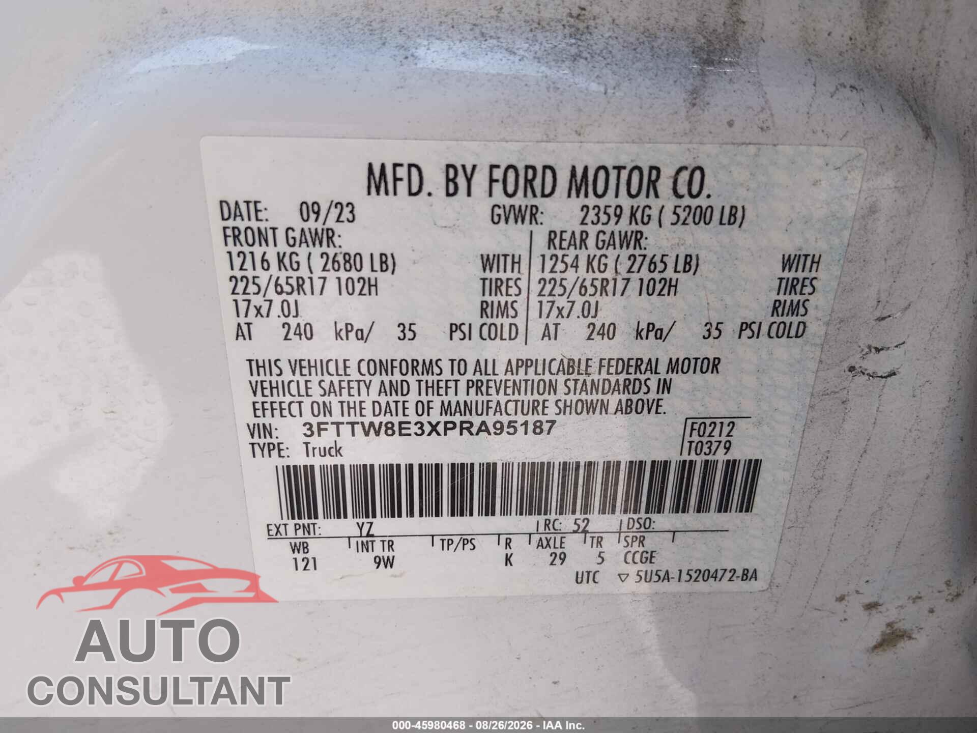 FORD MAVERICK 2023 - 3FTTW8E3XPRA95187