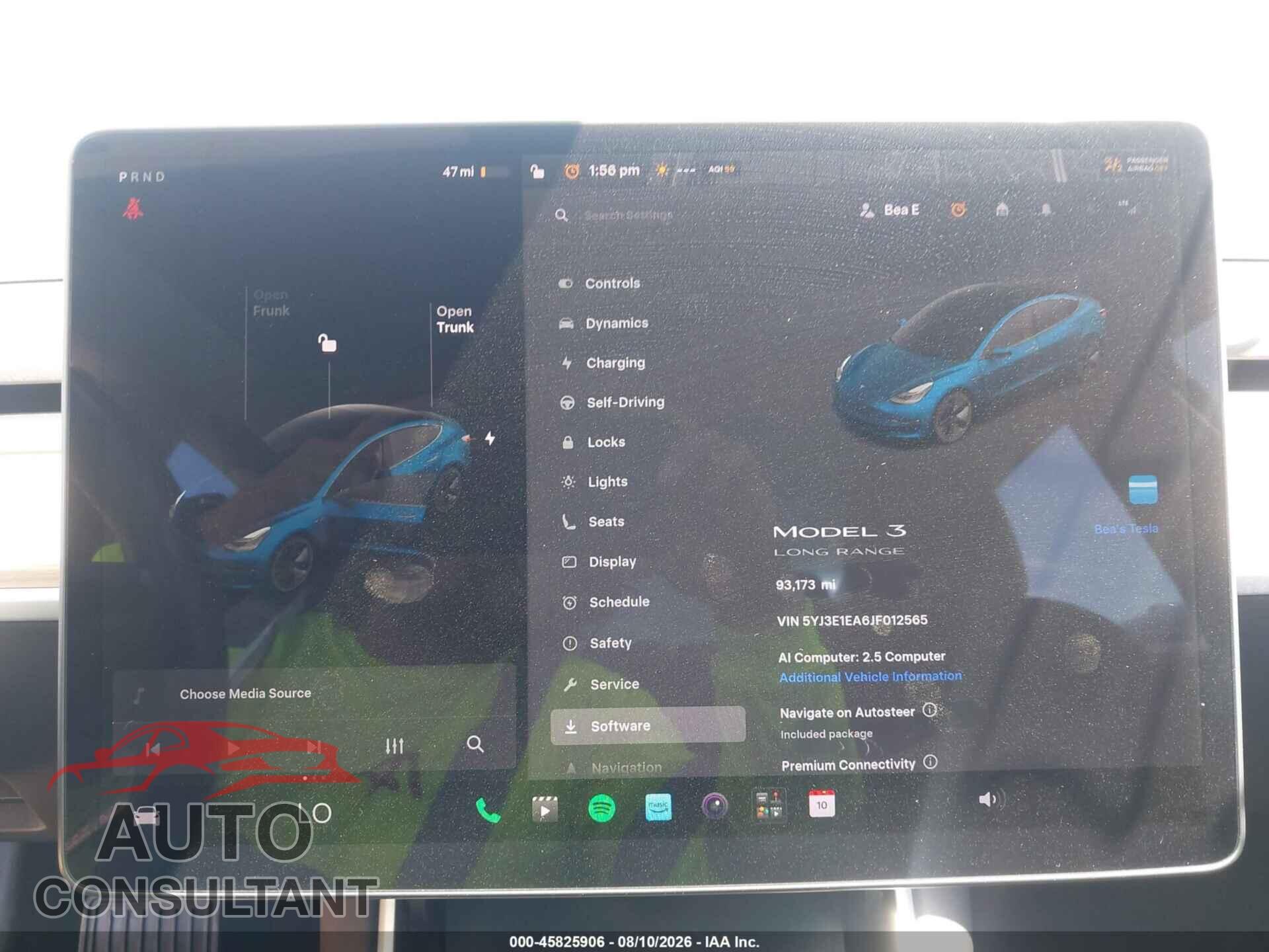 TESLA MODEL 3 2018 - 5YJ3E1EA6JF012565