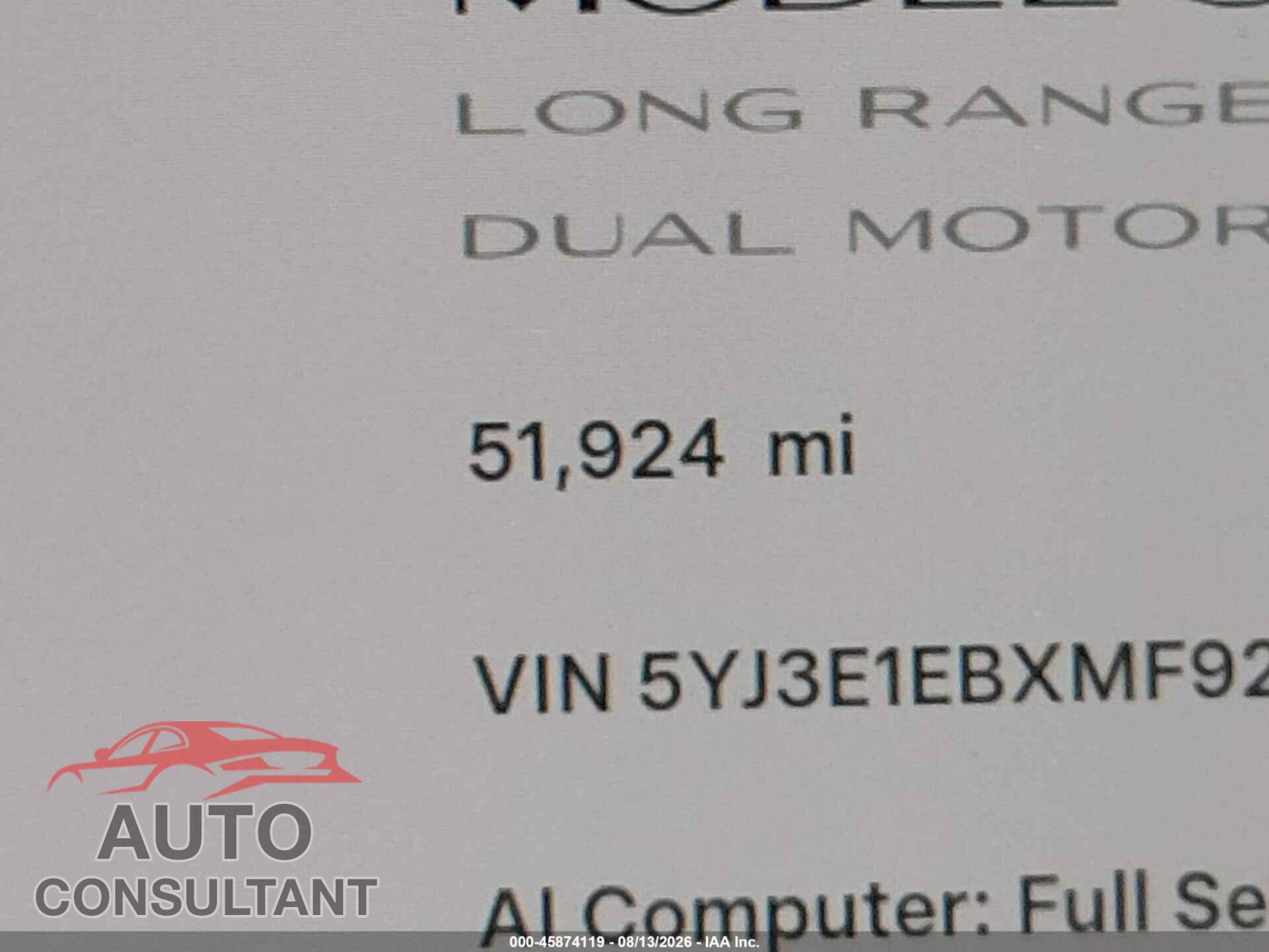 TESLA MODEL 3 2021 - 5YJ3E1EBXMF924564