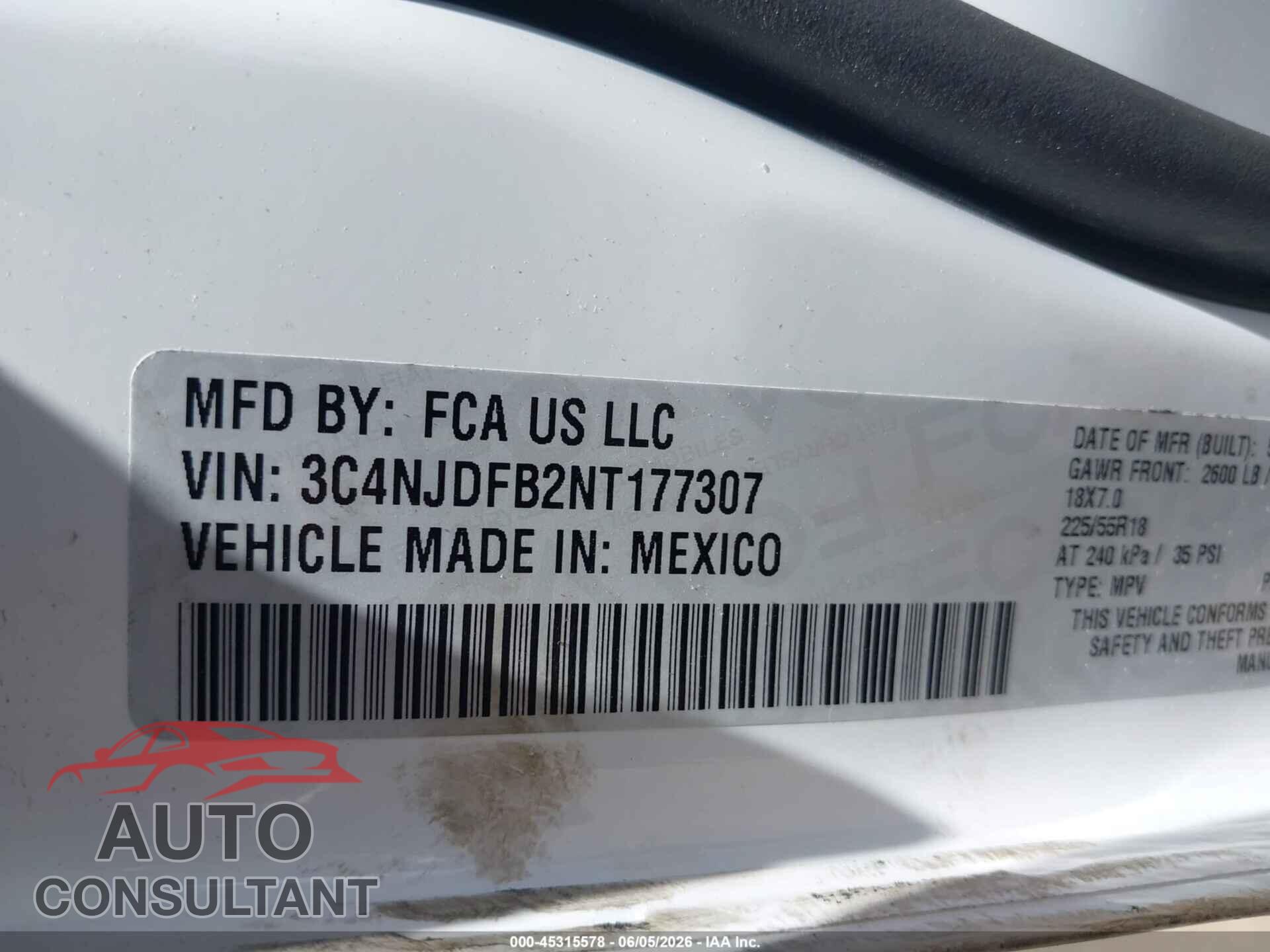 JEEP COMPASS 2022 - 3C4NJDFB2NT177307