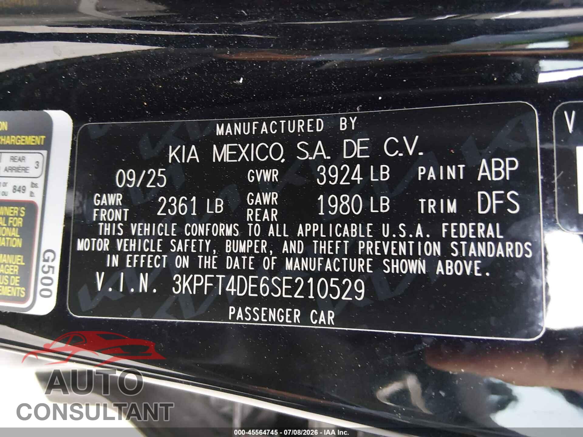 KIA K4 2025 - 3KPFT4DE6SE210529