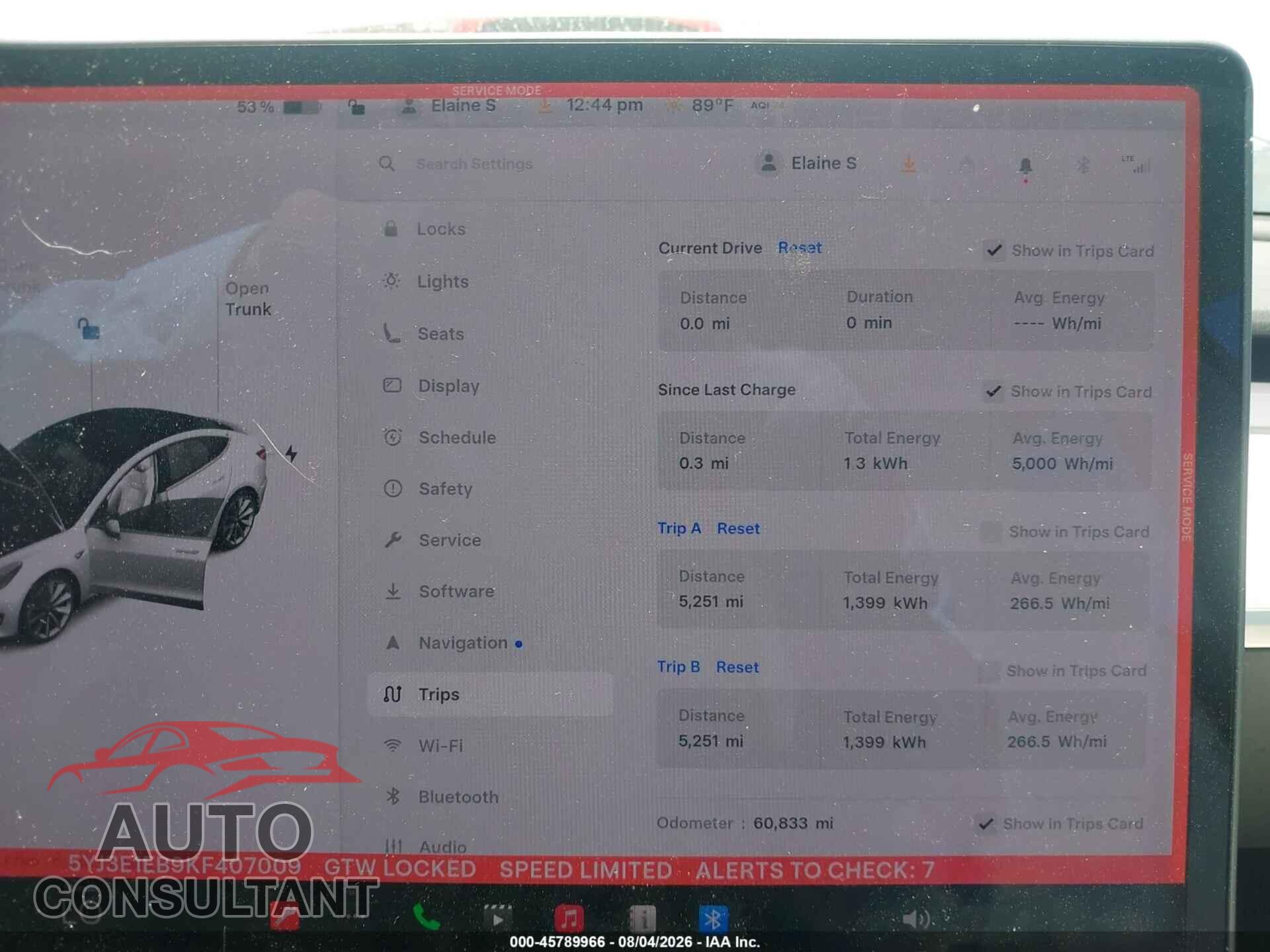 TESLA MODEL 3 2019 - 5YJ3E1EB9KF407009