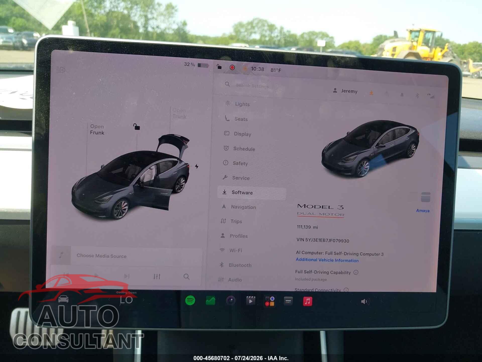 TESLA MODEL 3 2018 - 5YJ3E1EB7JF079930