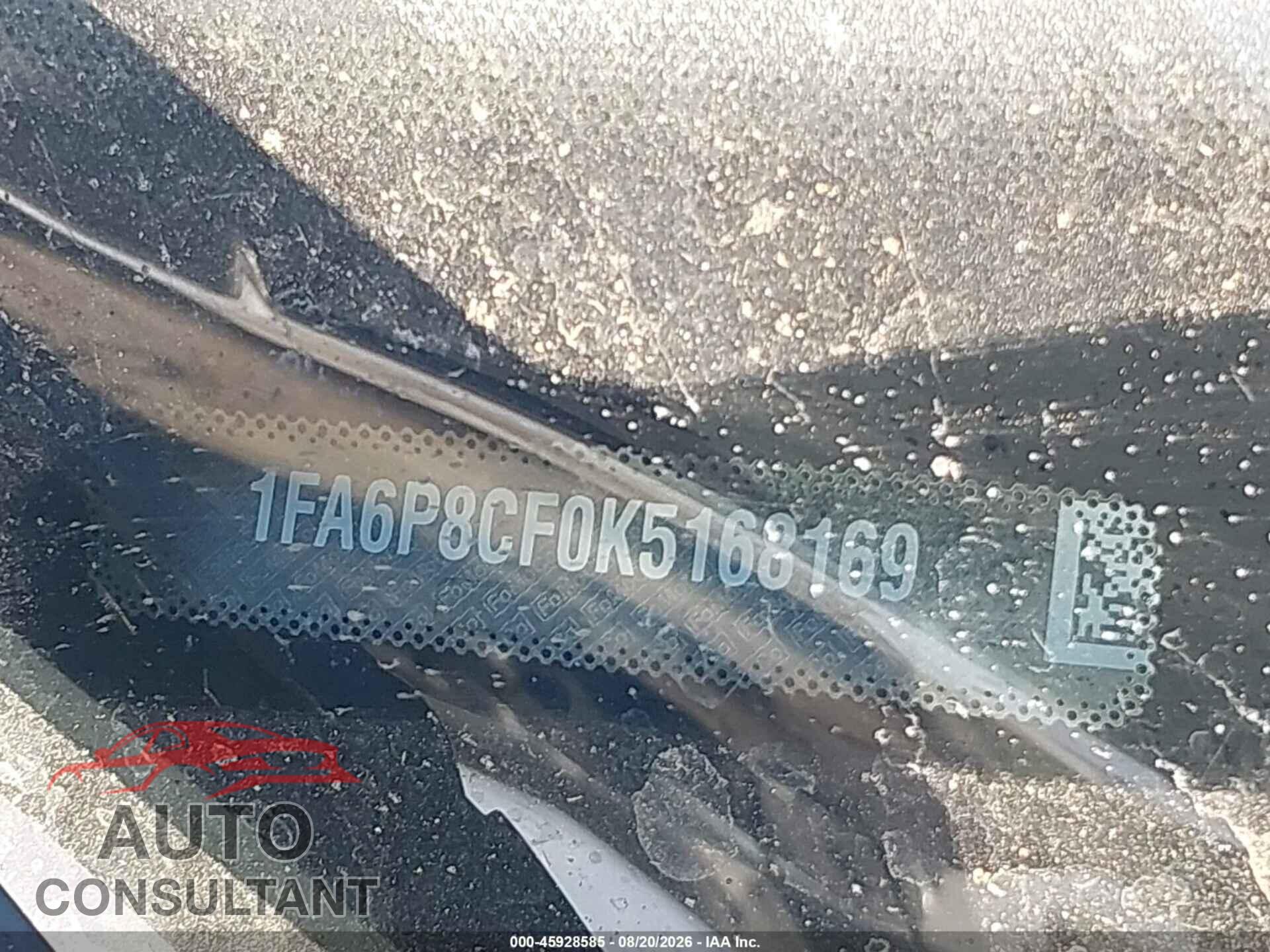 FORD MUSTANG 2019 - 1FA6P8CF0K5168169