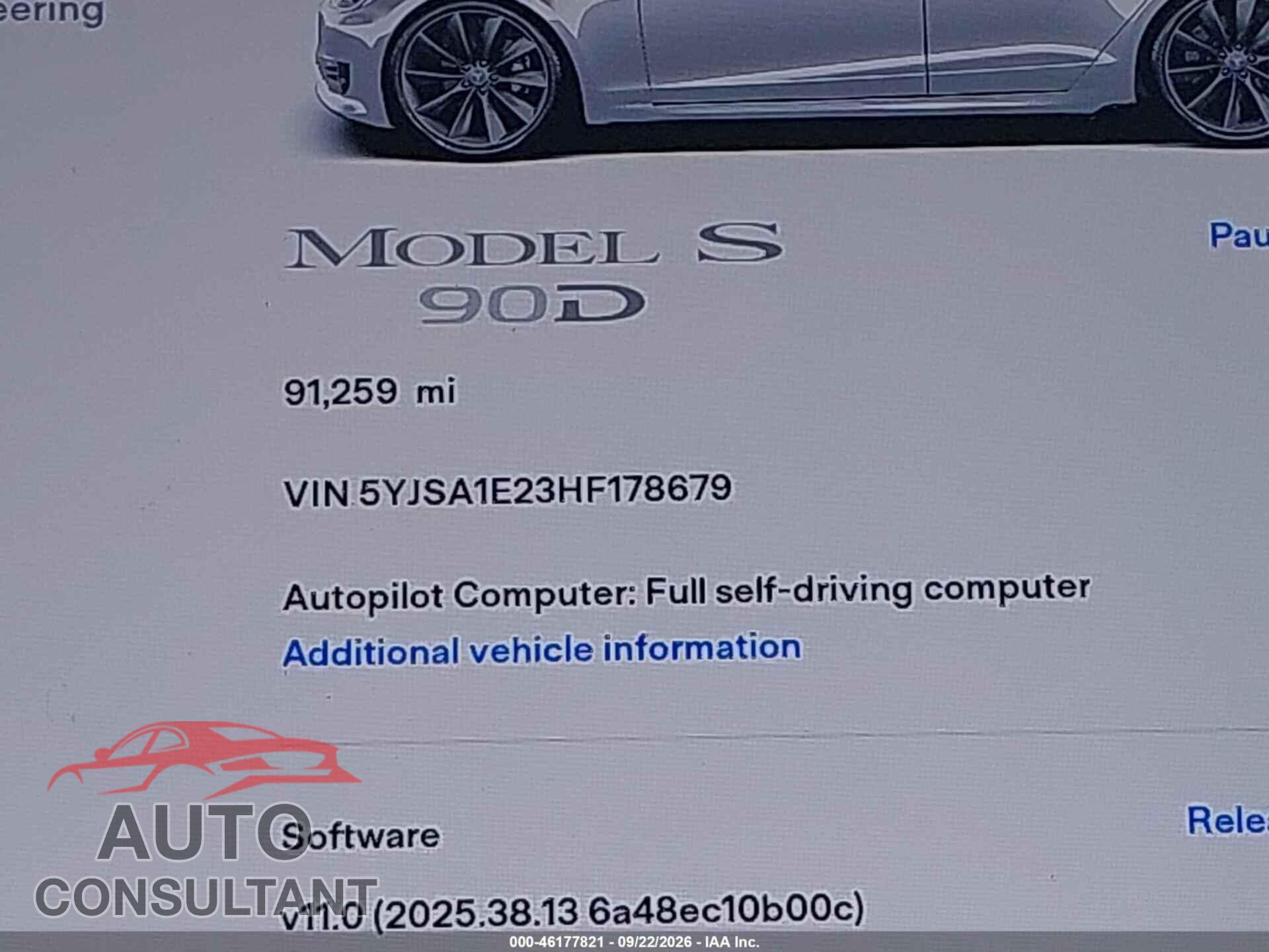 TESLA MODEL S 2017 - 5YJSA1E23HF178679