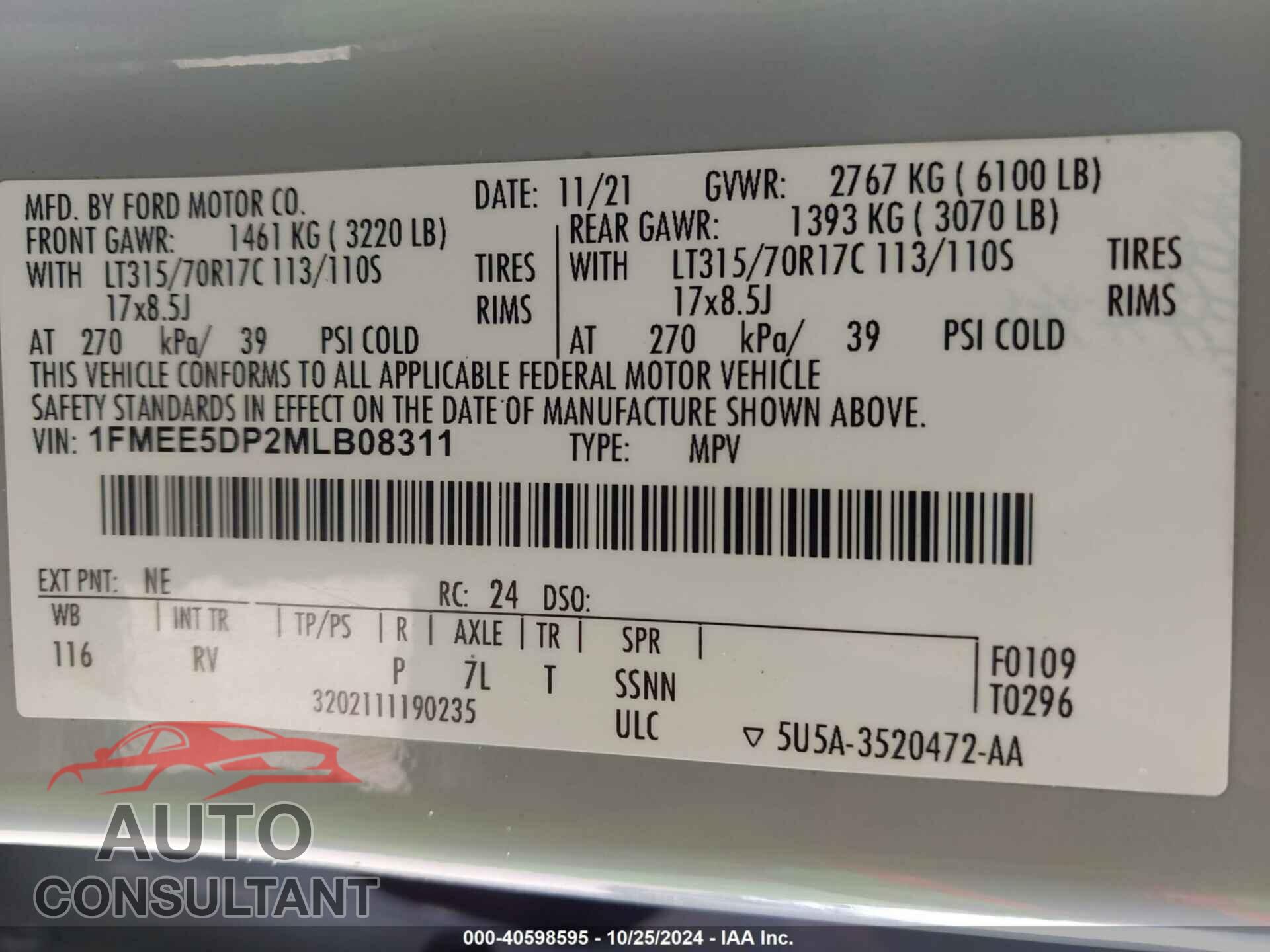 FORD BRONCO 2021 - 1FMEE5DP2MLB08311