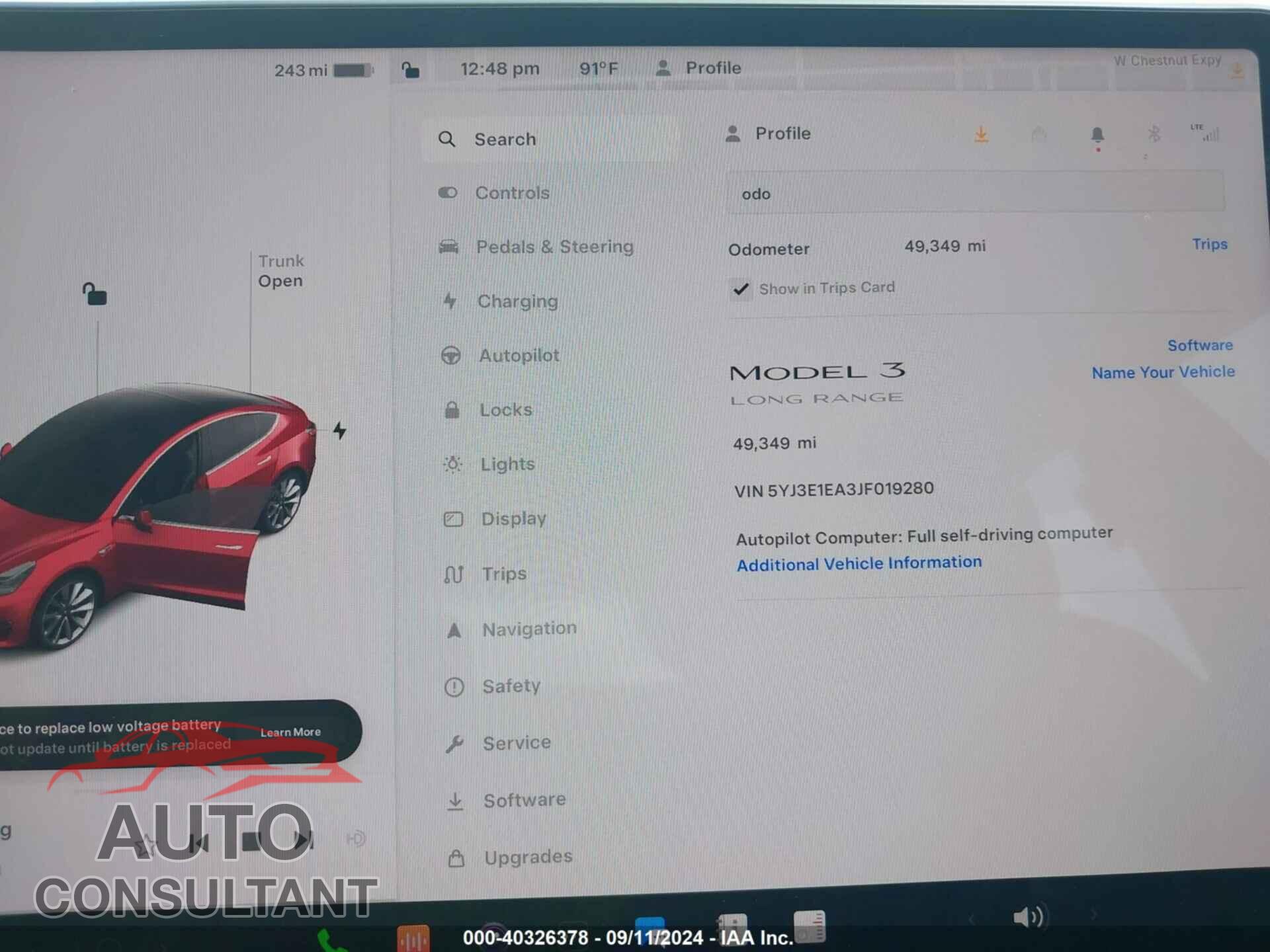 TESLA MODEL 3 2018 - 5YJ3E1EA3JF019280