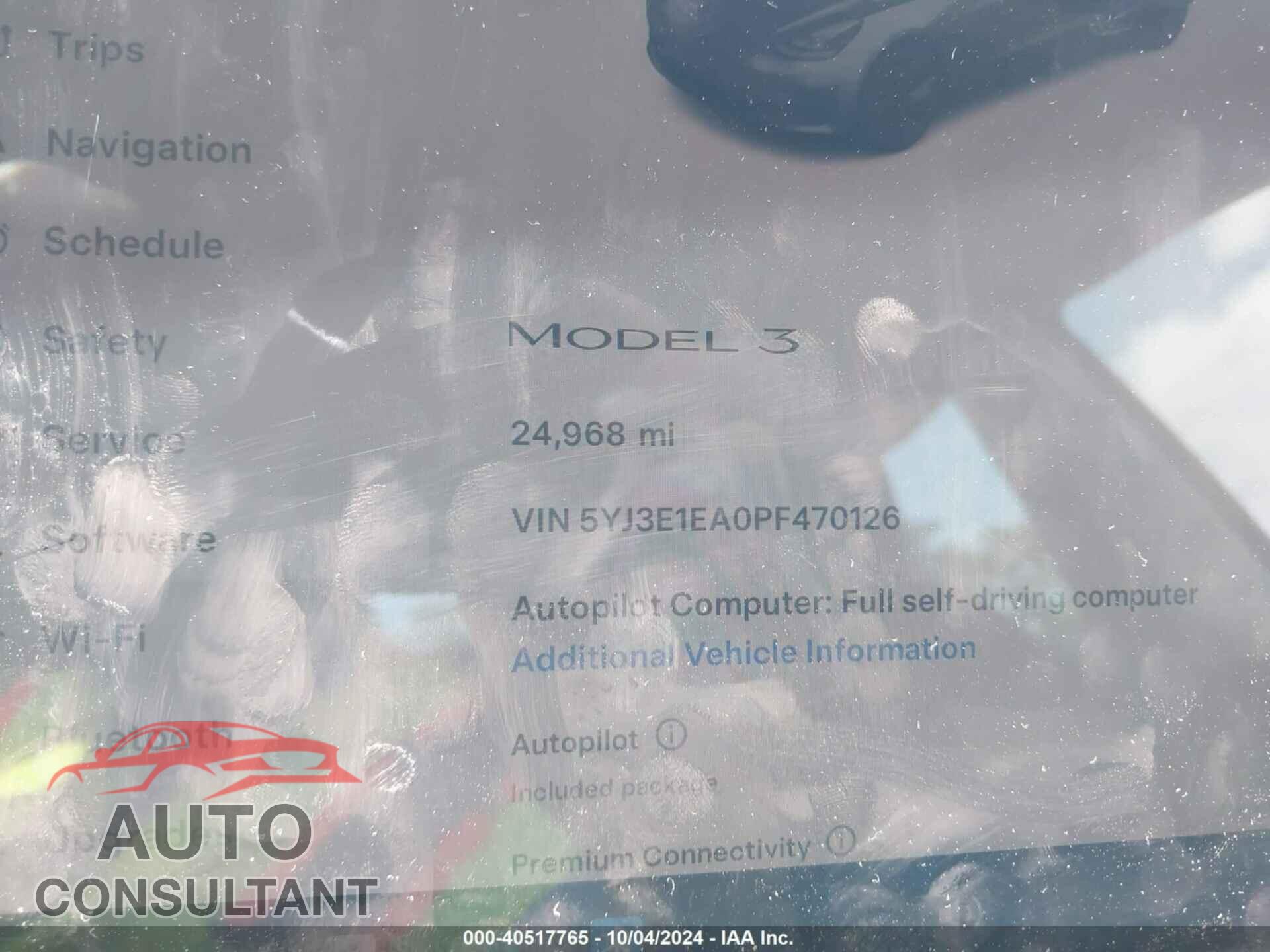 TESLA MODEL 3 2023 - 5YJ3E1EA0PF470126