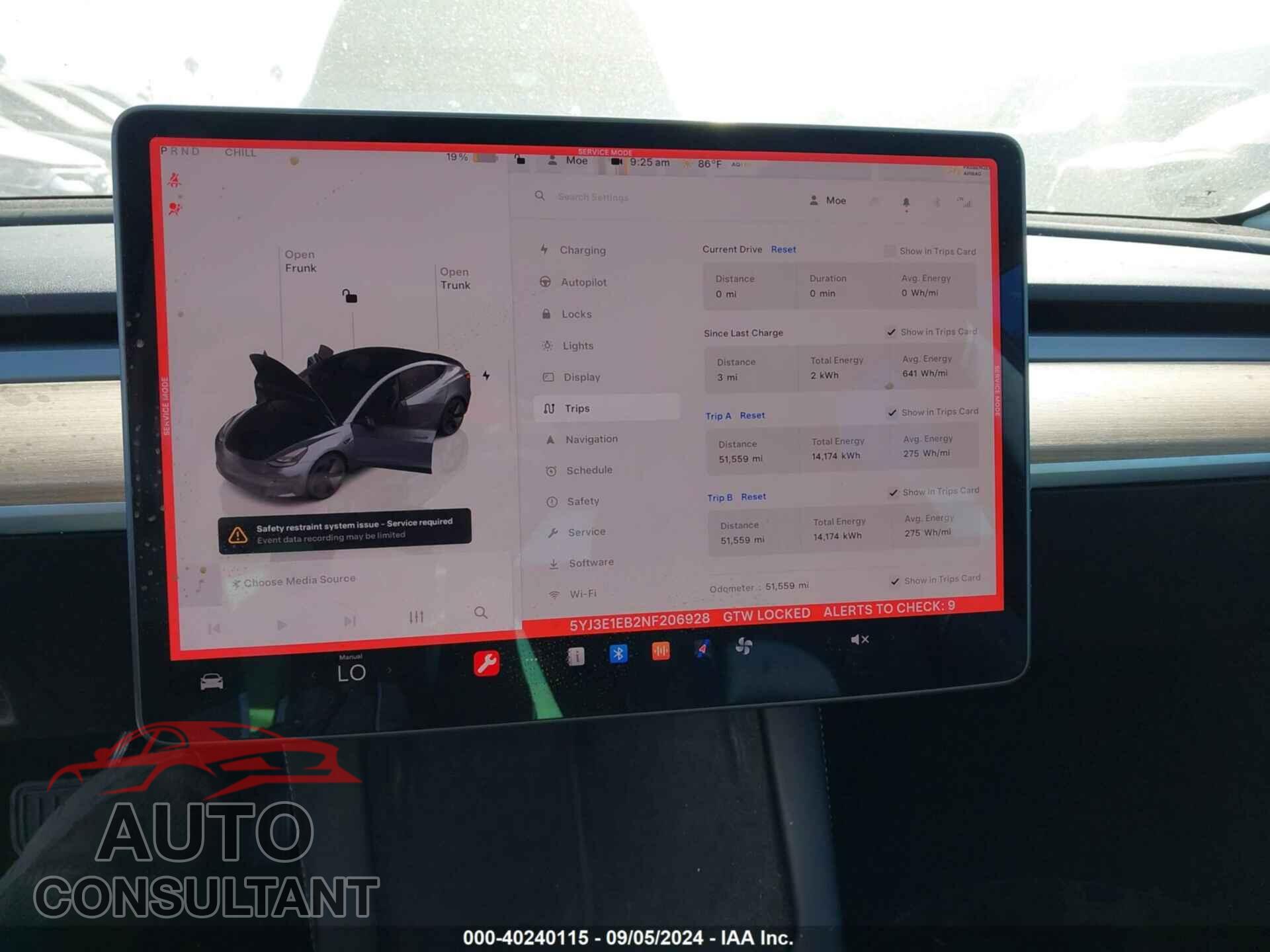 TESLA MODEL 3 2022 - 5YJ3E1EB2NF206928