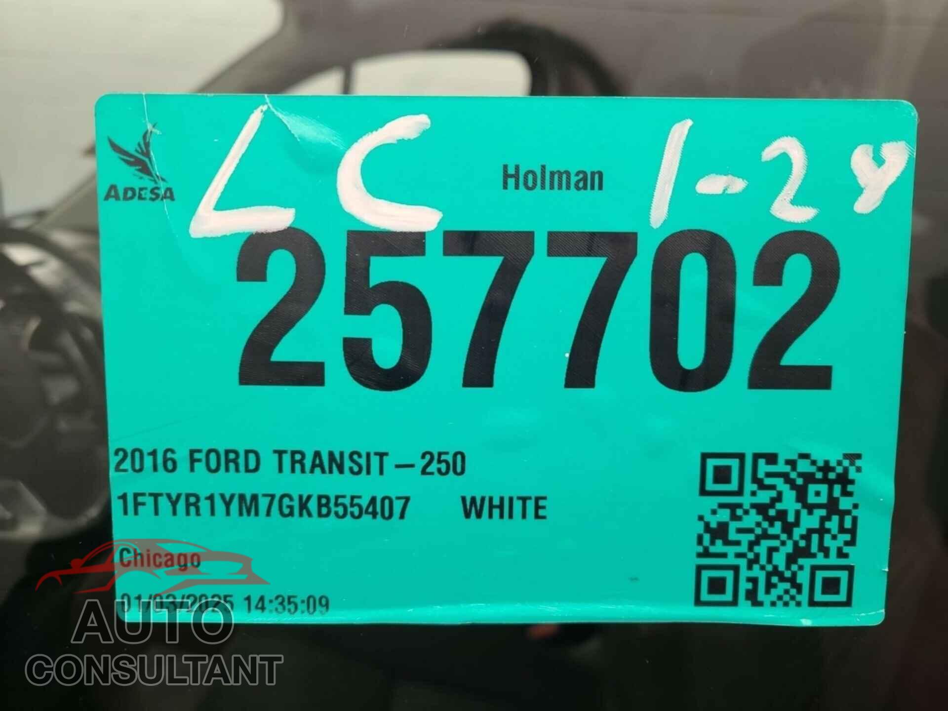 FORD TRANSIT 2016 - 1FTYR1YM7GKB55407