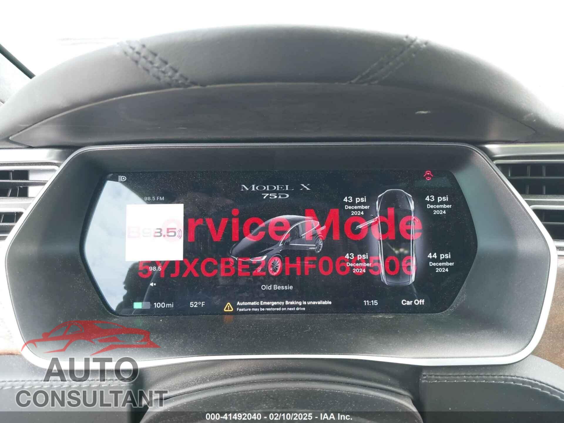 TESLA MODEL X 2017 - 5YJXCBE20HF069506