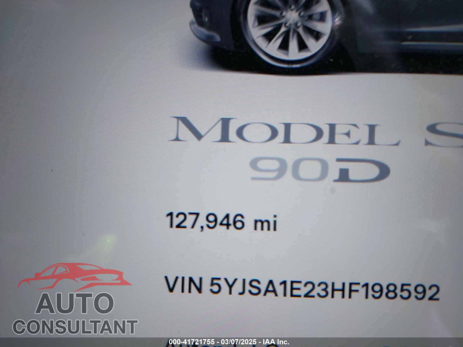 TESLA MODEL S 2017 - 5YJSA1E23HF198592