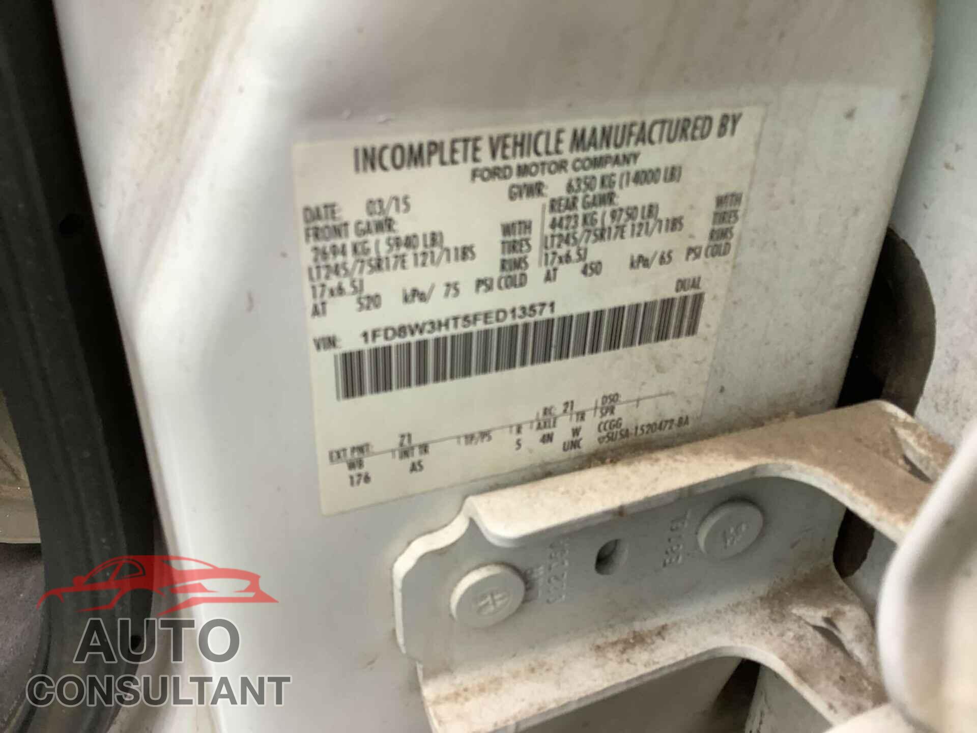 FORD F350 2015 - 1FD8W3HT5FED13571