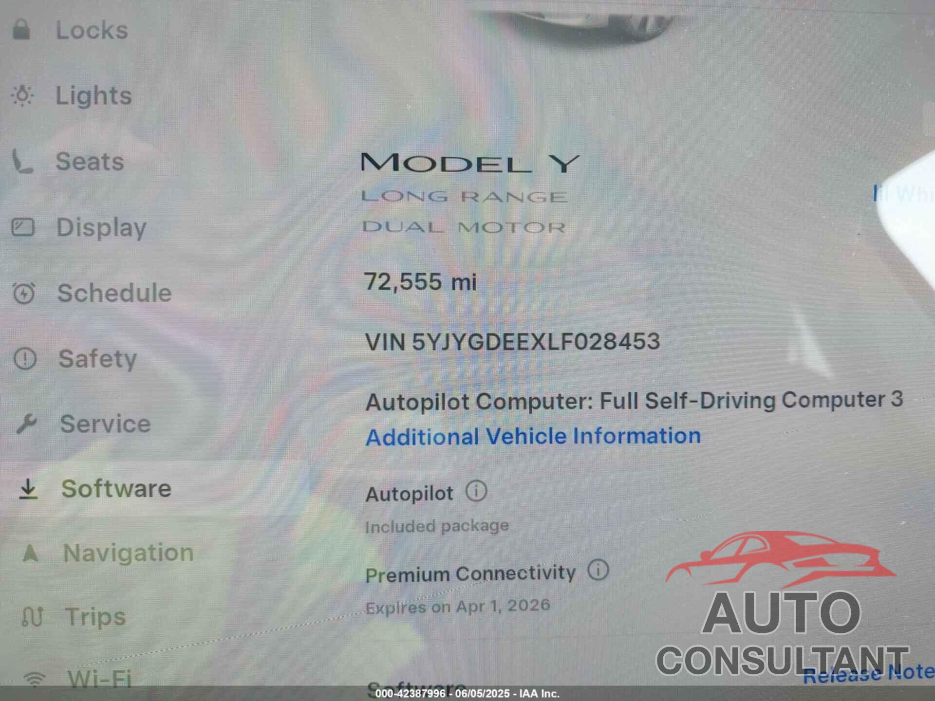 TESLA MODEL Y 2020 - 5YJYGDEEXLF028453
