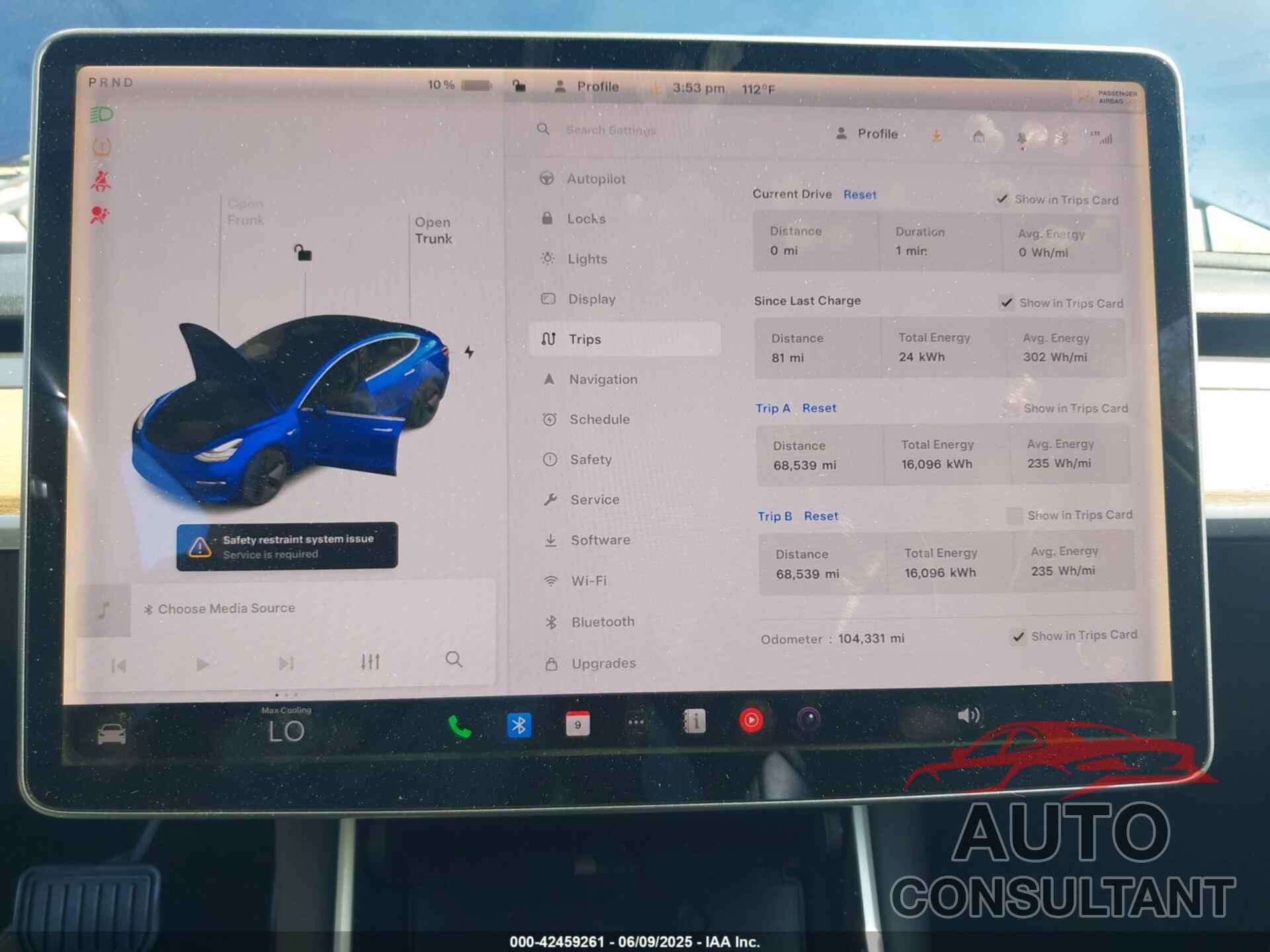 TESLA MODEL 3 2019 - 5YJ3E1EA7KF308860