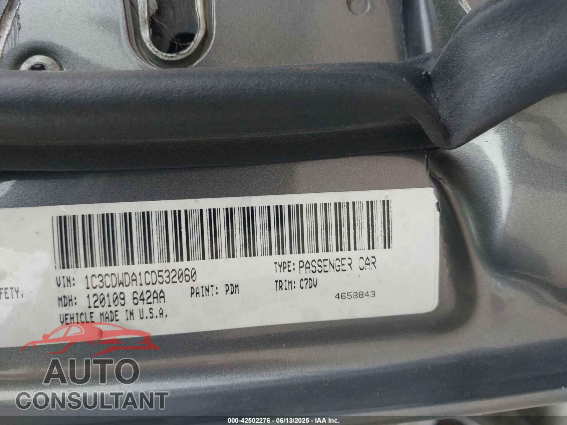DODGE CALIBER 2012 - 1C3CDWDA1CD532060