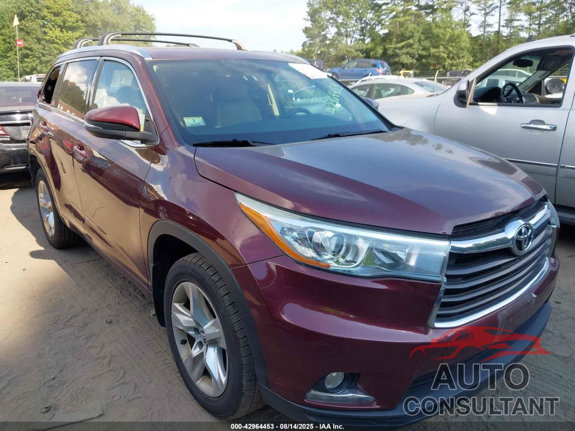 TOYOTA HIGHLANDER 2016 - 5TDDKRFH8GS292629