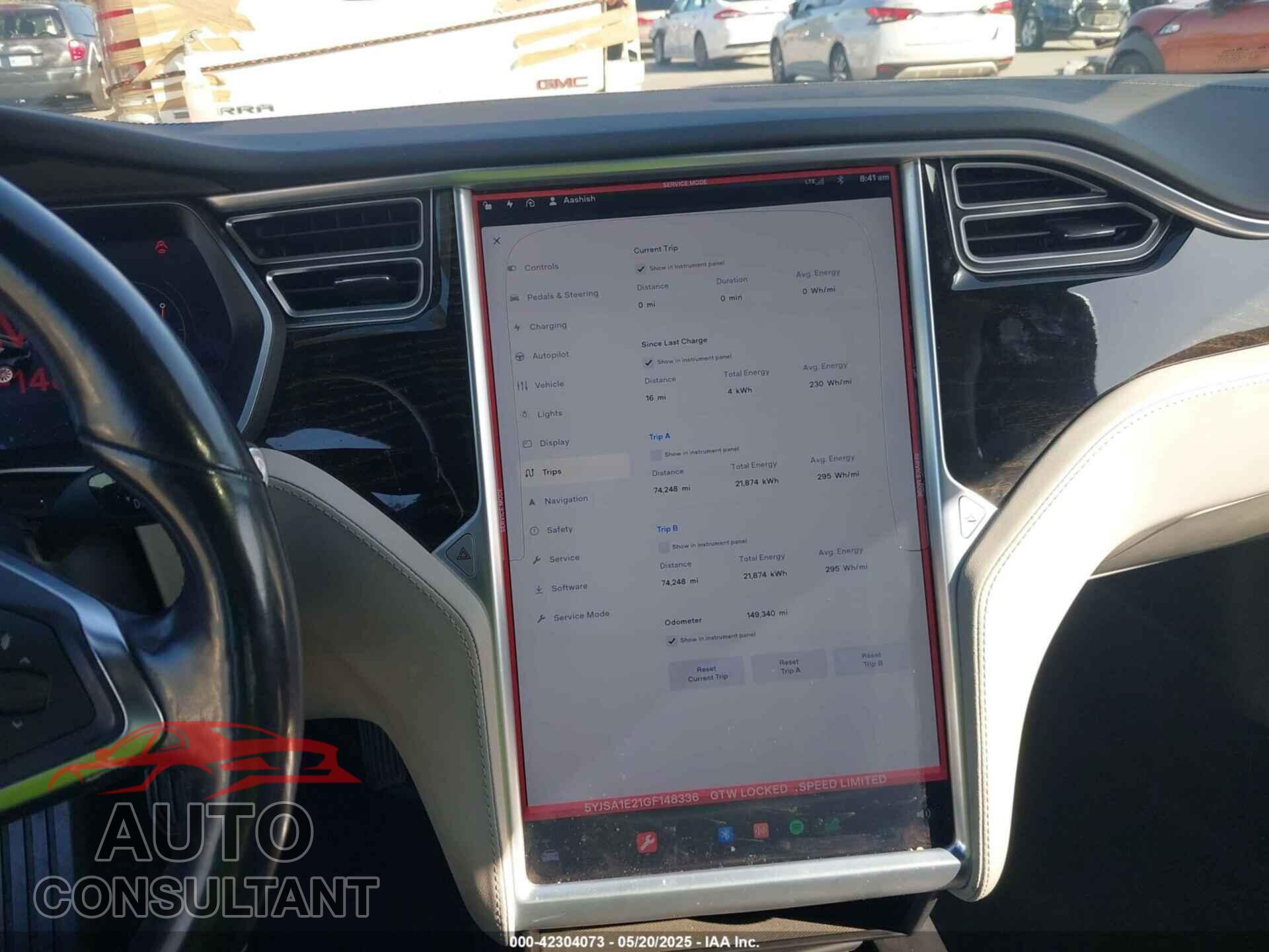 TESLA MODEL S 2016 - 5YJSA1E21GF148336