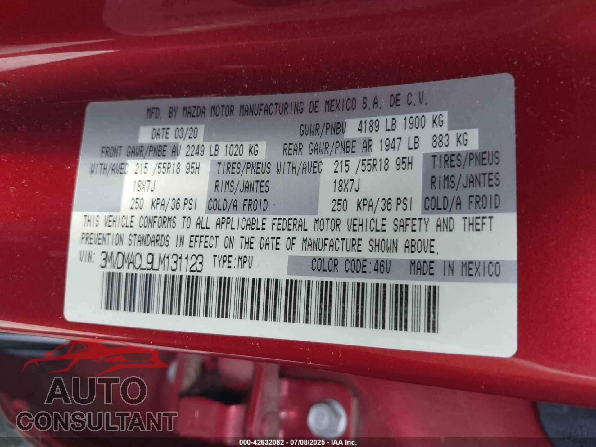 MAZDA CX-30 2020 - 3MVDMACL9LM131123