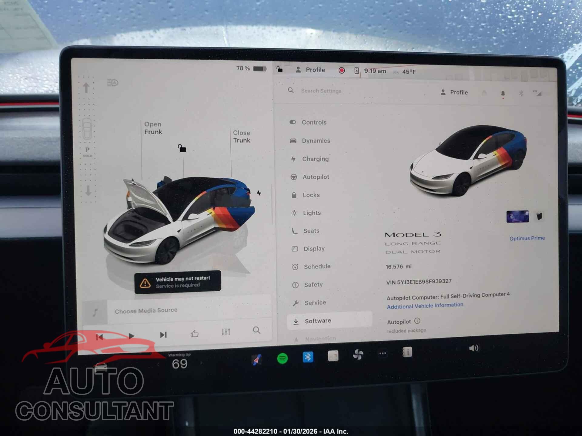 TESLA MODEL 3 2025 - 5YJ3E1EB9SF939327