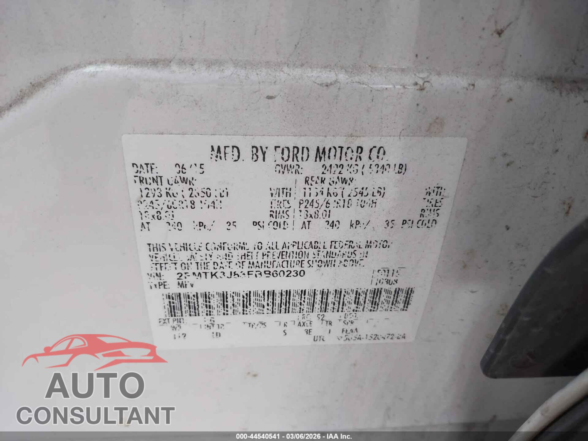 FORD EDGE 2015 - 2FMTK3J83FBB60230