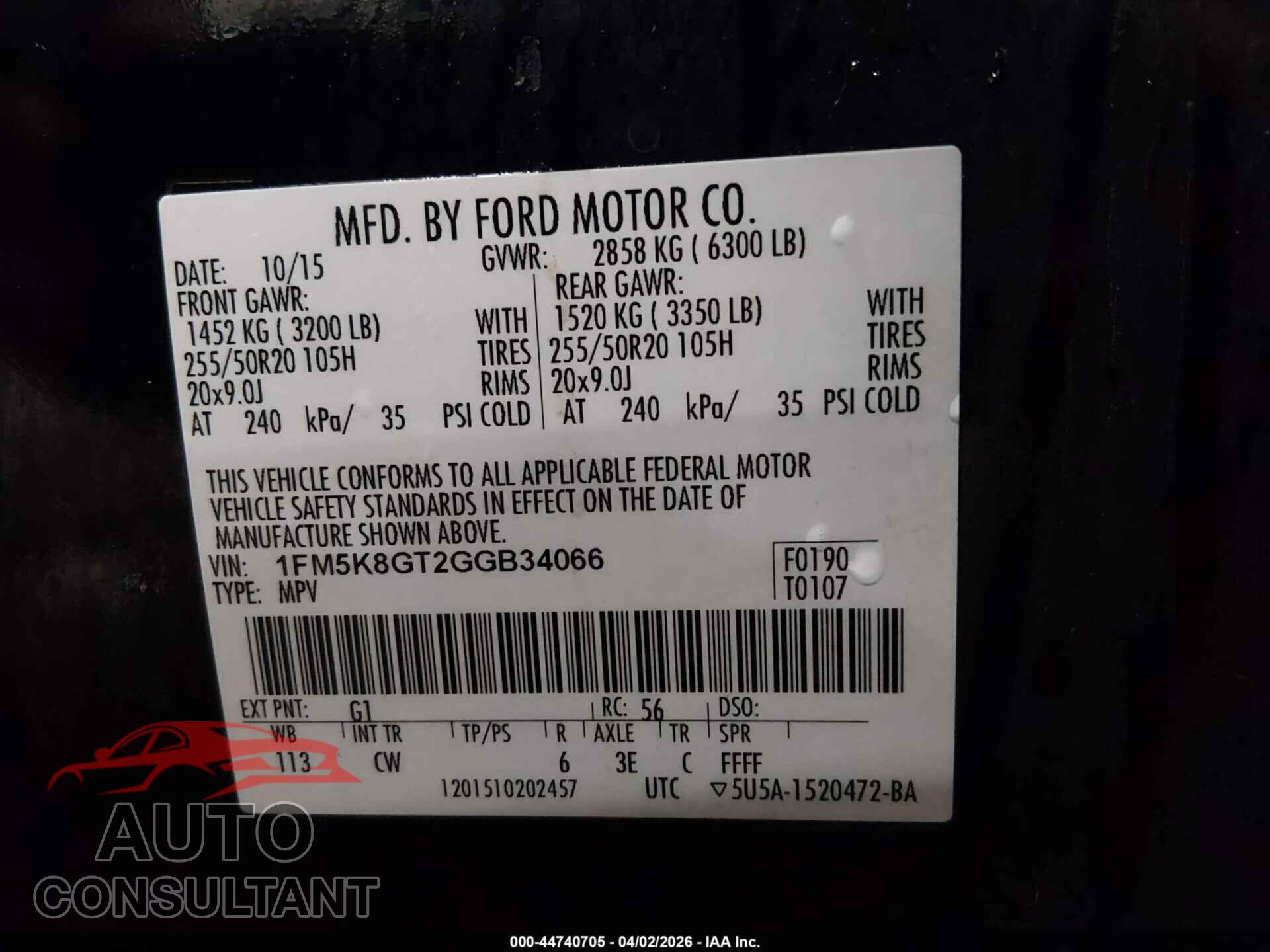 FORD EXPLORER 2016 - 1FM5K8GT2GGB34066