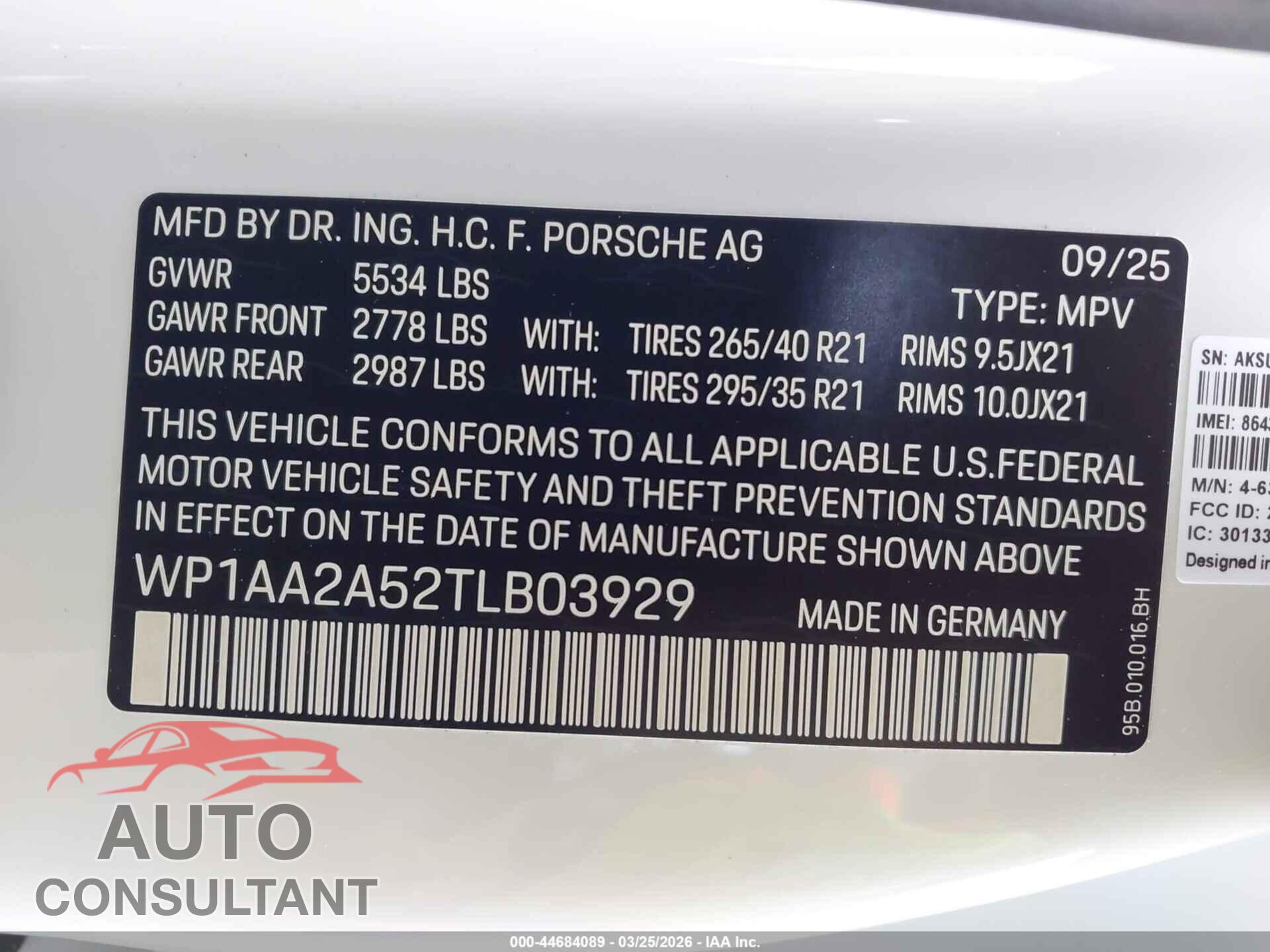 PORSCHE MACAN 2026 - WP1AA2A52TLB03929