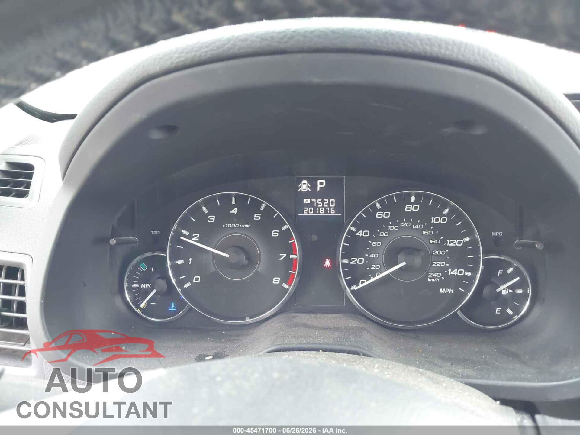 SUBARU OUTBACK 2012 - 4S4BRBCC2C3246045