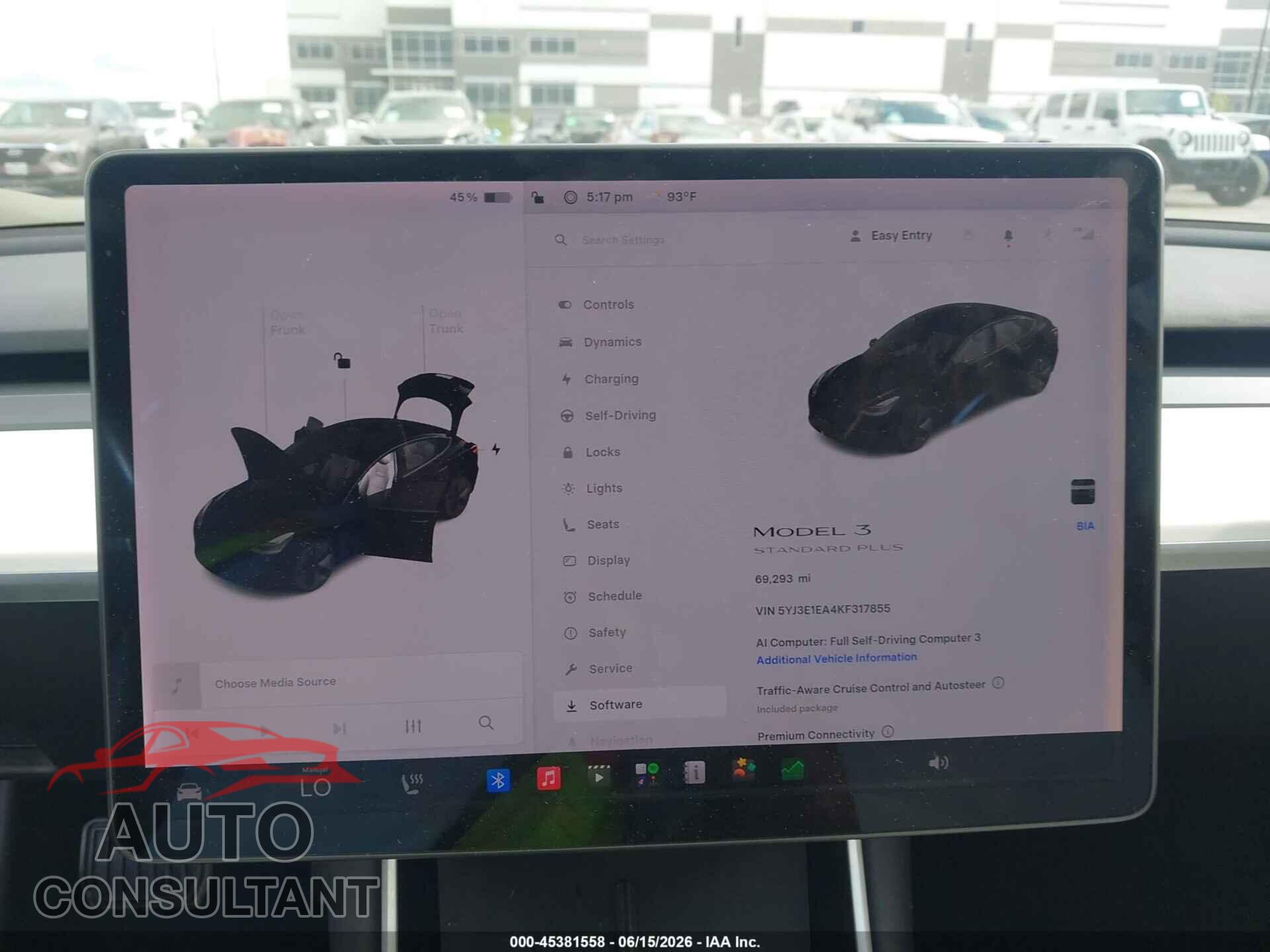 TESLA MODEL 3 2019 - 5YJ3E1EA4KF317855