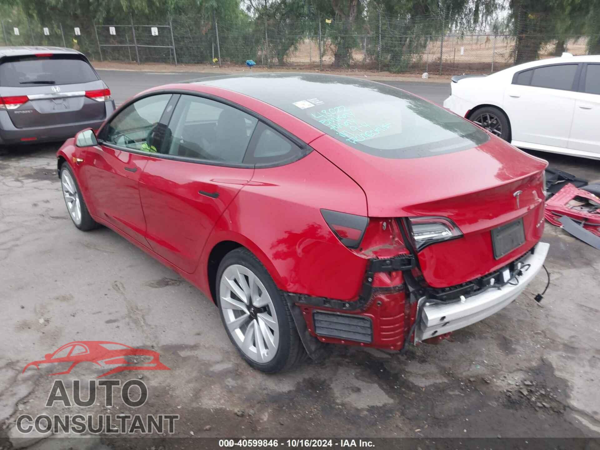 TESLA MODEL 3 2022 - 5YJ3E1EB9NF192560