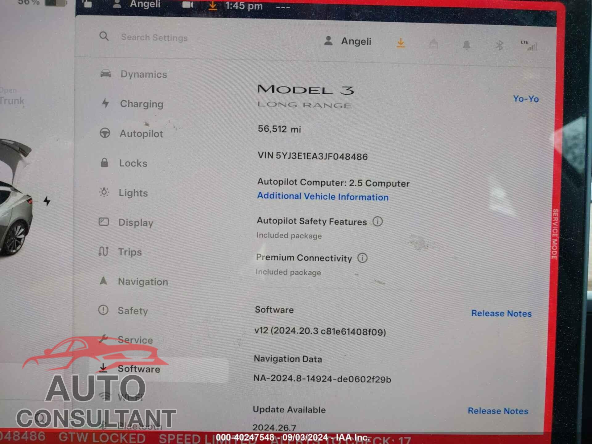 TESLA MODEL 3 2018 - 5YJ3E1EA3JF048486