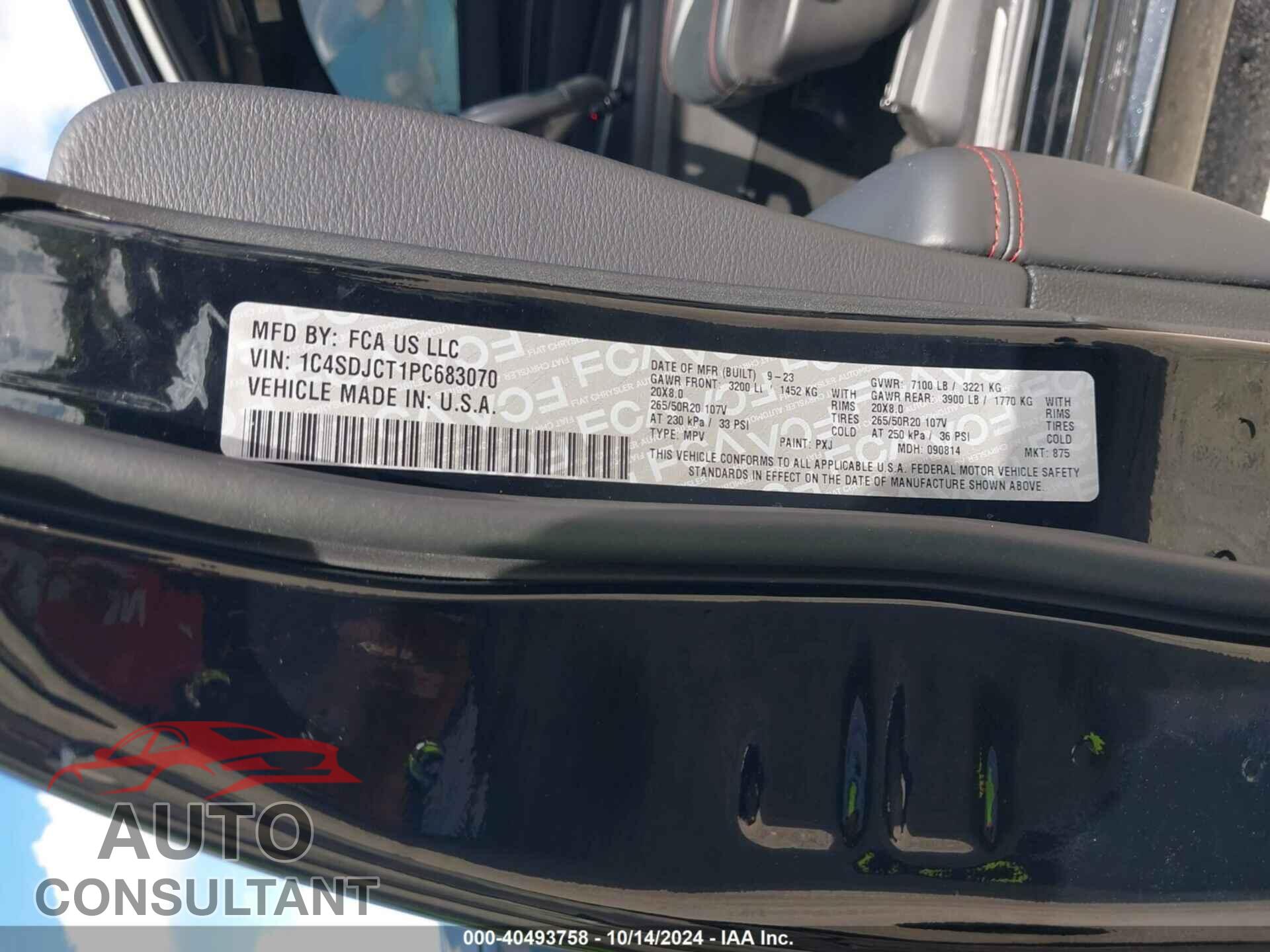 DODGE DURANGO 2023 - 1C4SDJCT1PC683070