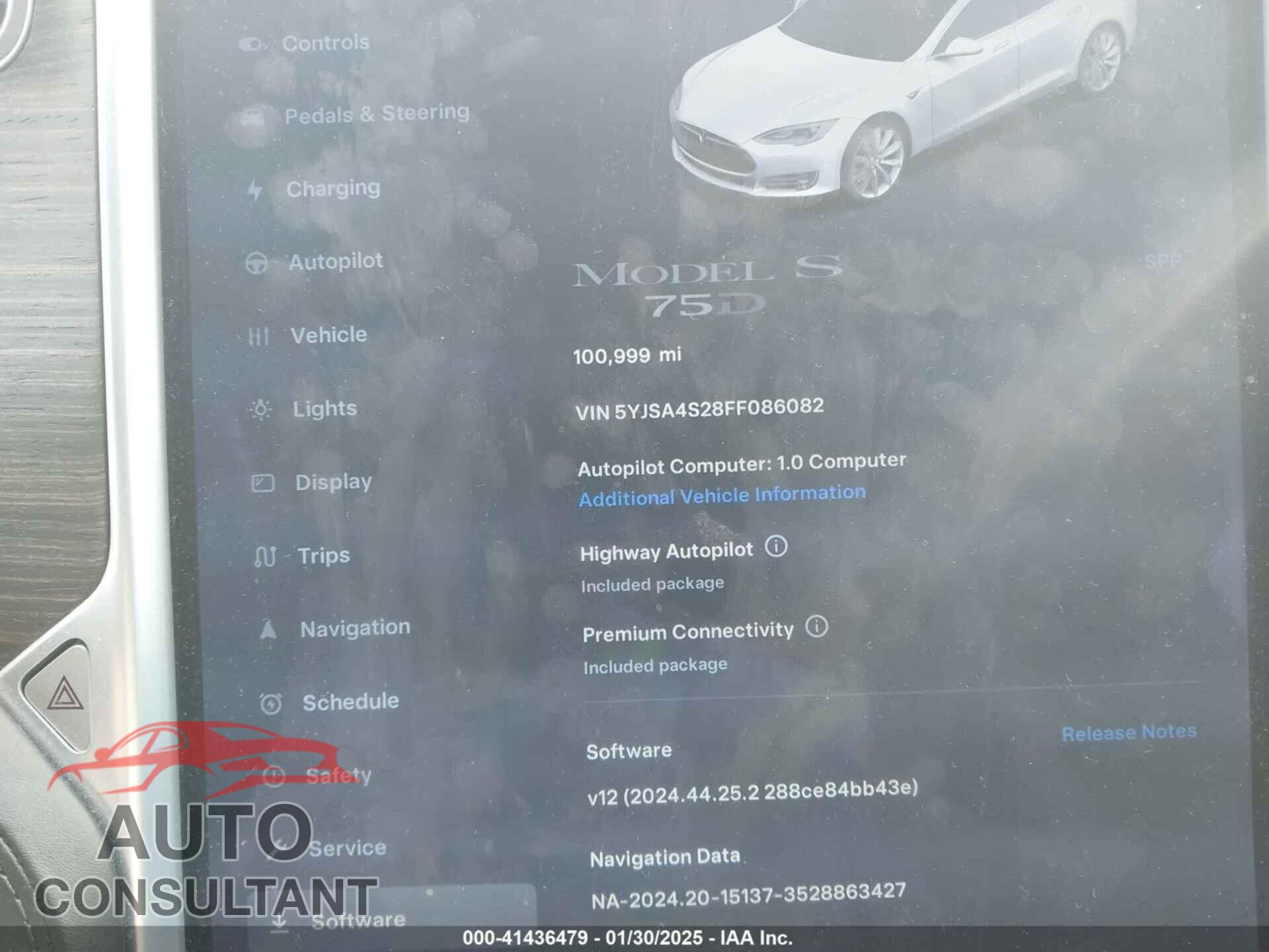 TESLA MODEL S 2015 - 5YJSA4S28FF086082