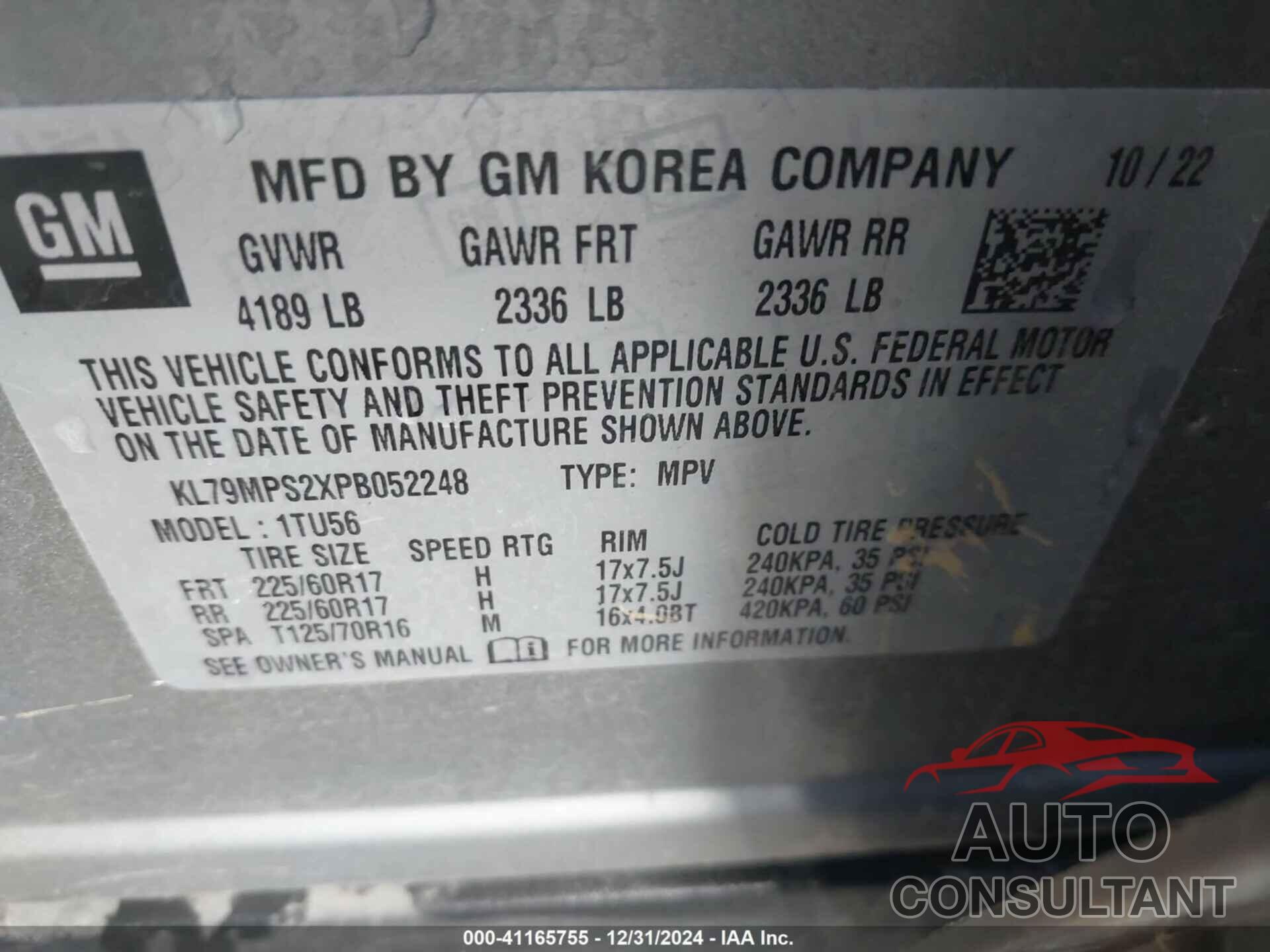 CHEVROLET TRAILBLAZER 2023 - KL79MPS2XPB052248