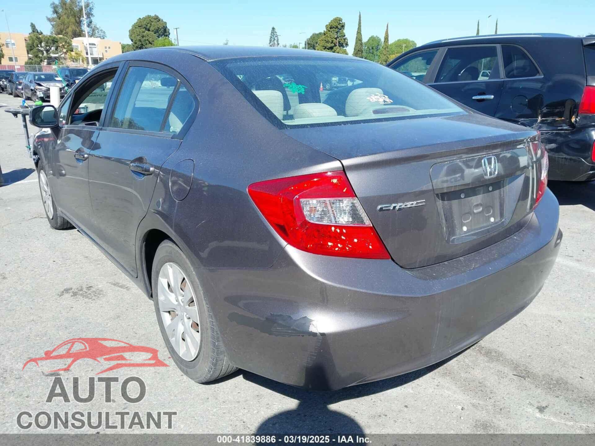 HONDA CIVIC 2012 - 19XFB2F57CE370649