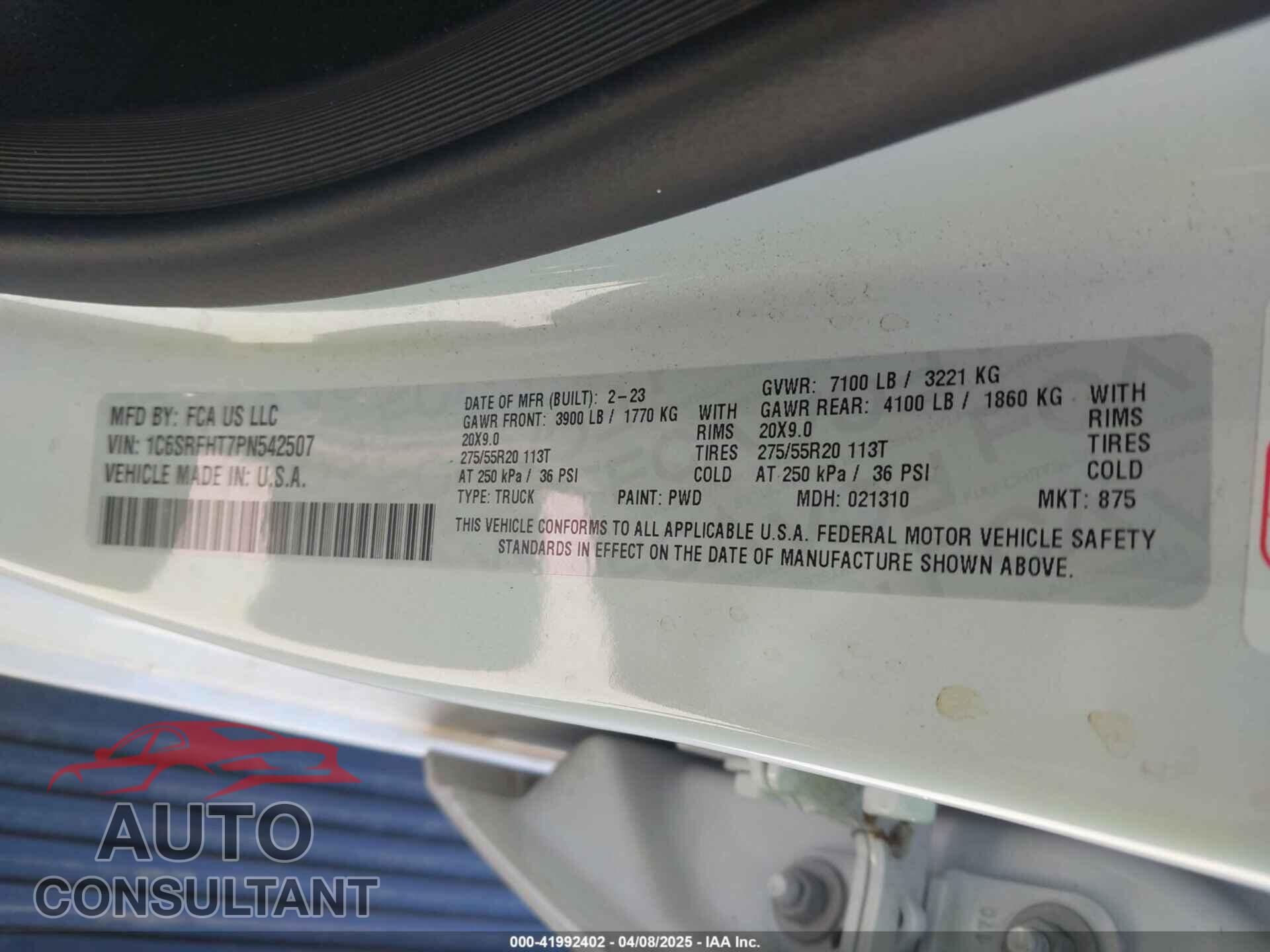 RAM 1500 2023 - 1C6SRFHT7PN542507