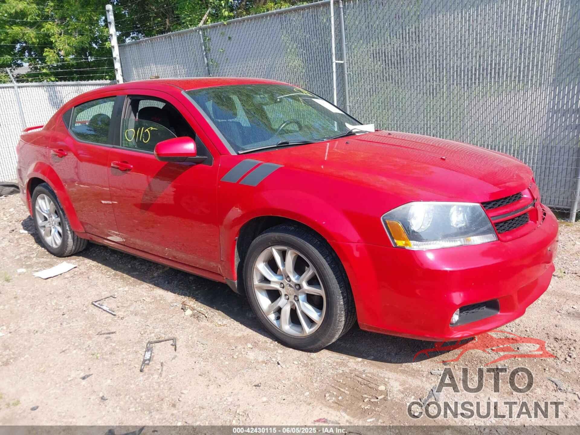 DODGE AVENGER 2012 - 1C3CDZBG2CN280788