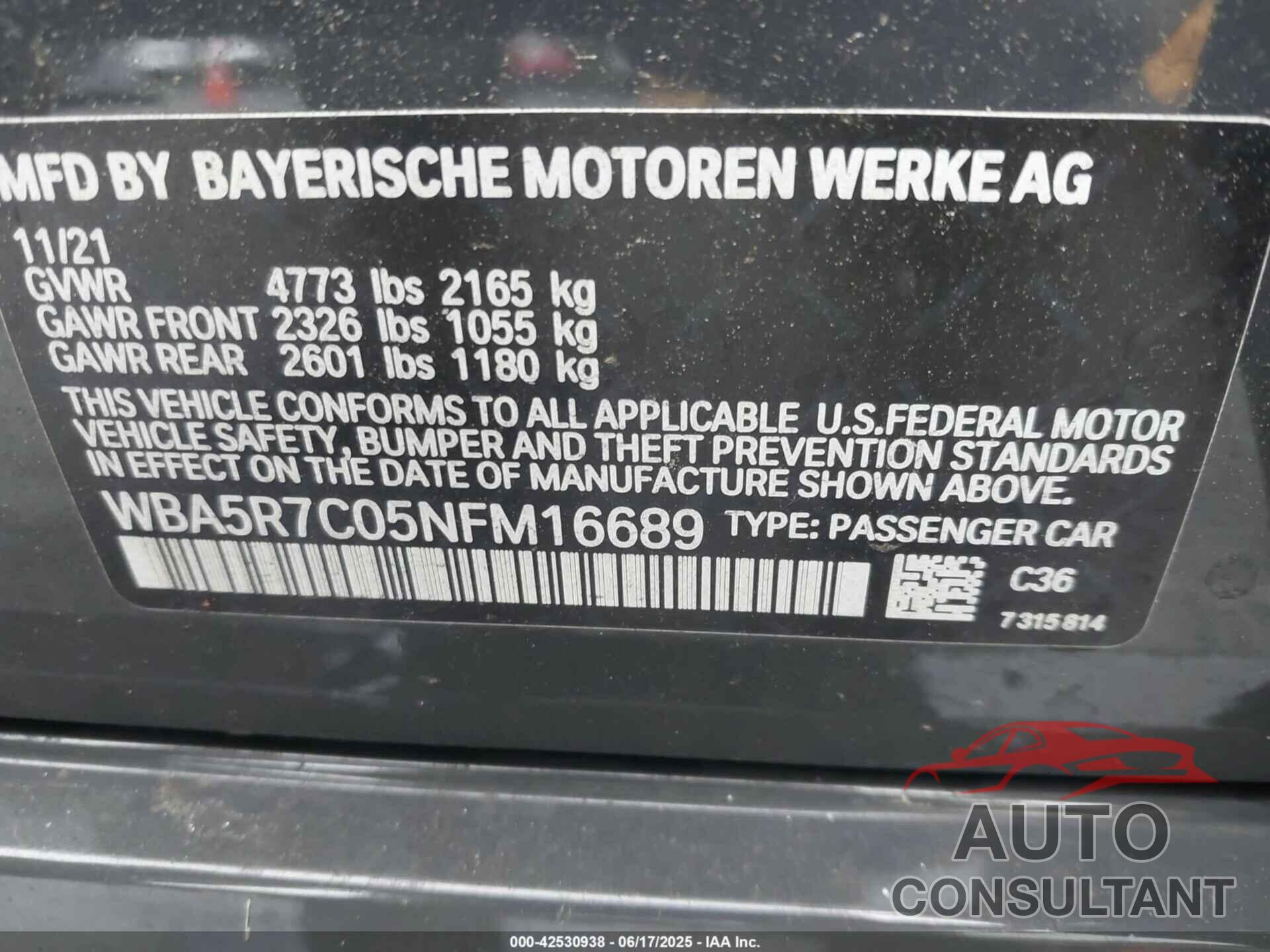BMW 330I 2022 - WBA5R7C05NFM16689