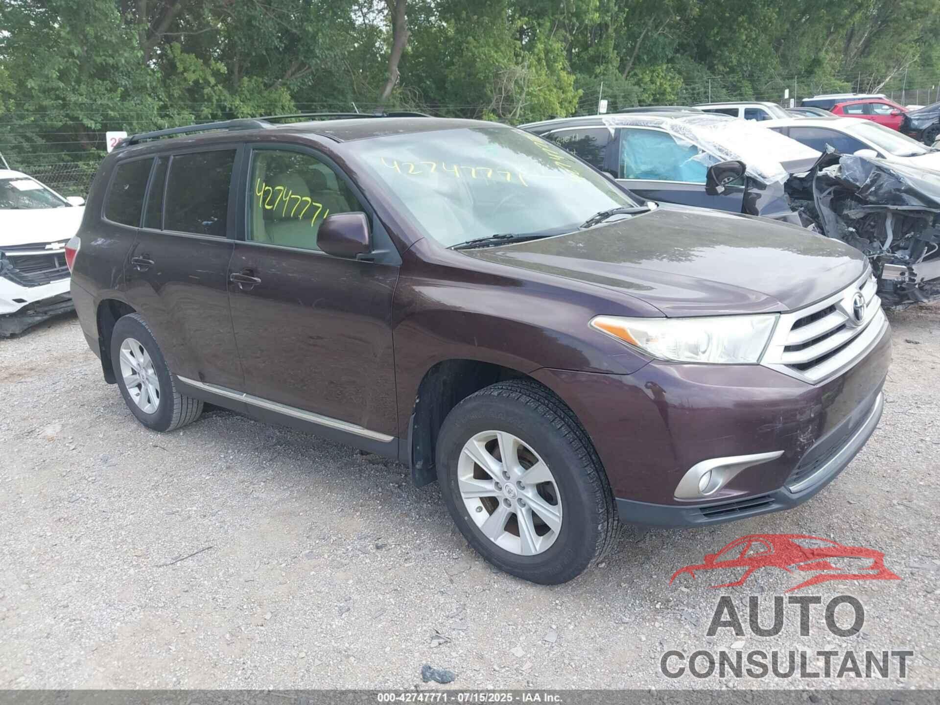 TOYOTA HIGHLANDER 2013 - 5TDBK3EH1DS191272
