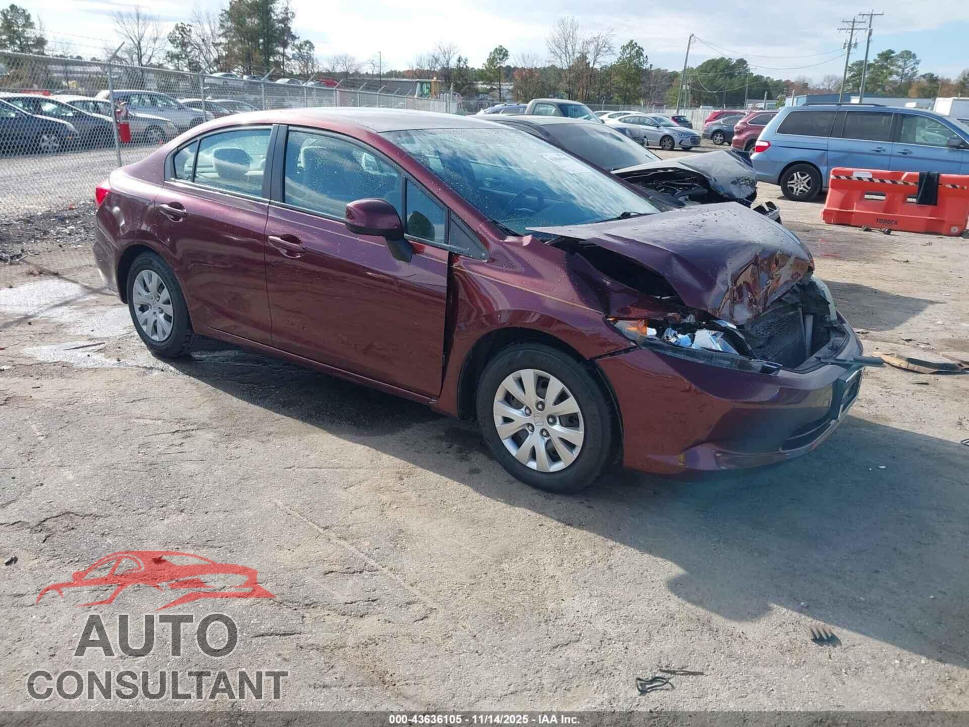 HONDA CIVIC 2012 - 2HGFB2F52CH536520