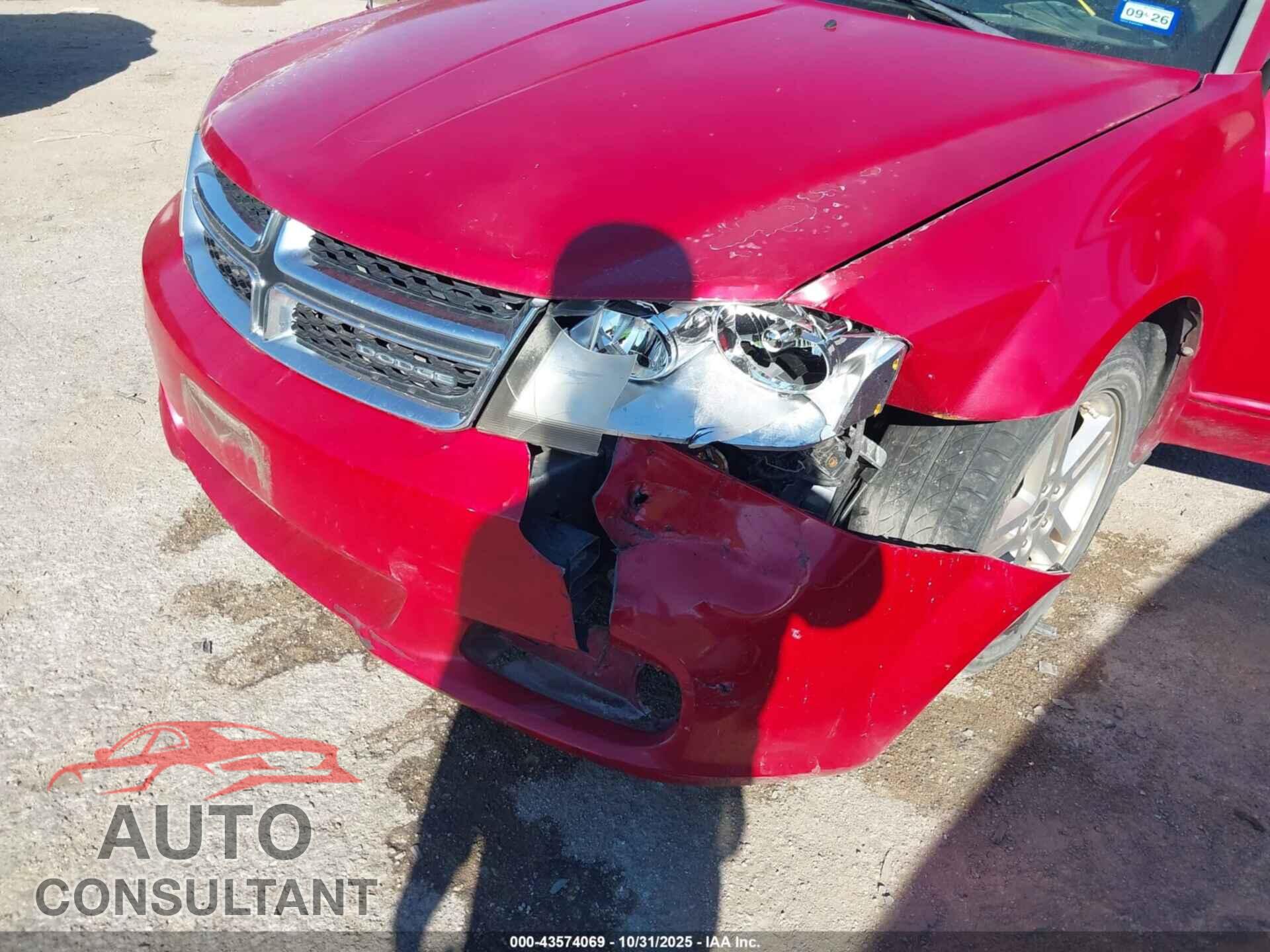 DODGE AVENGER 2012 - 1C3CDZCB5CN143279