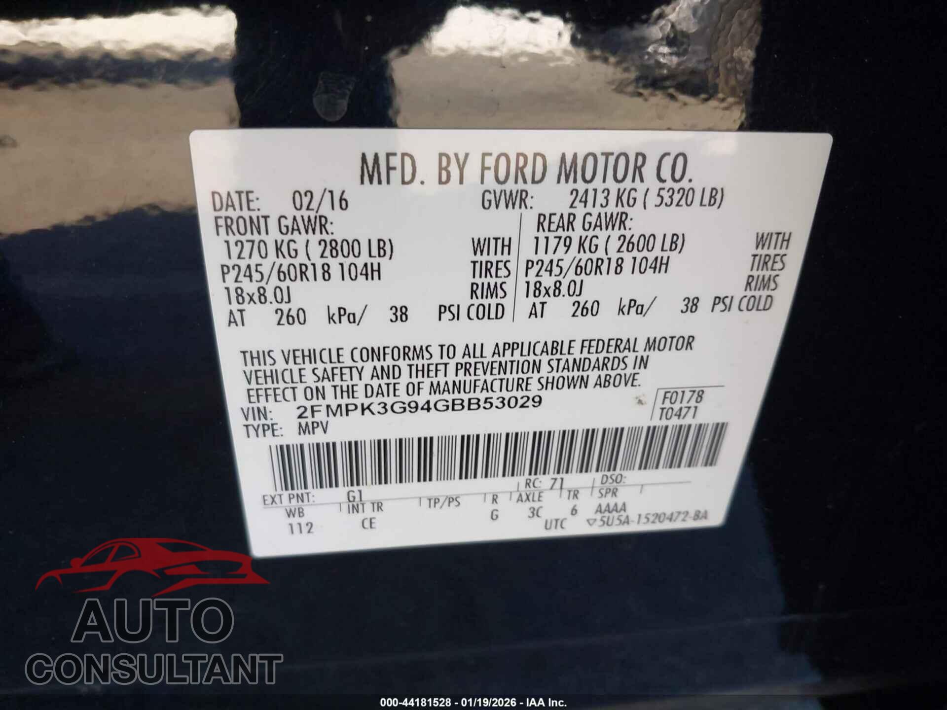 FORD EDGE 2016 - 2FMPK3G94GBB53029