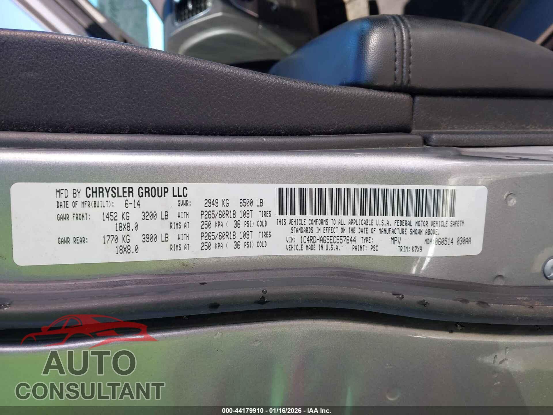 DODGE DURANGO 2014 - 1C4RDHAG5EC557644