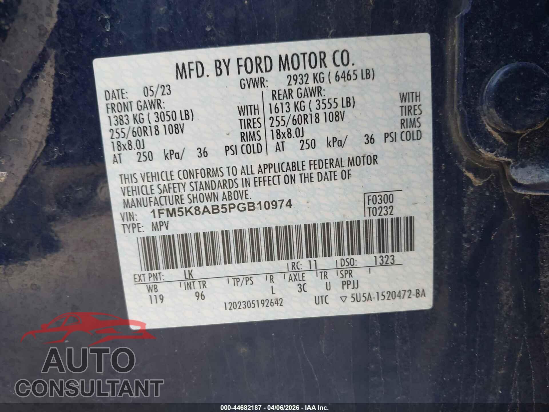 FORD EXPLORER 2023 - 1FM5K8AB5PGB10974