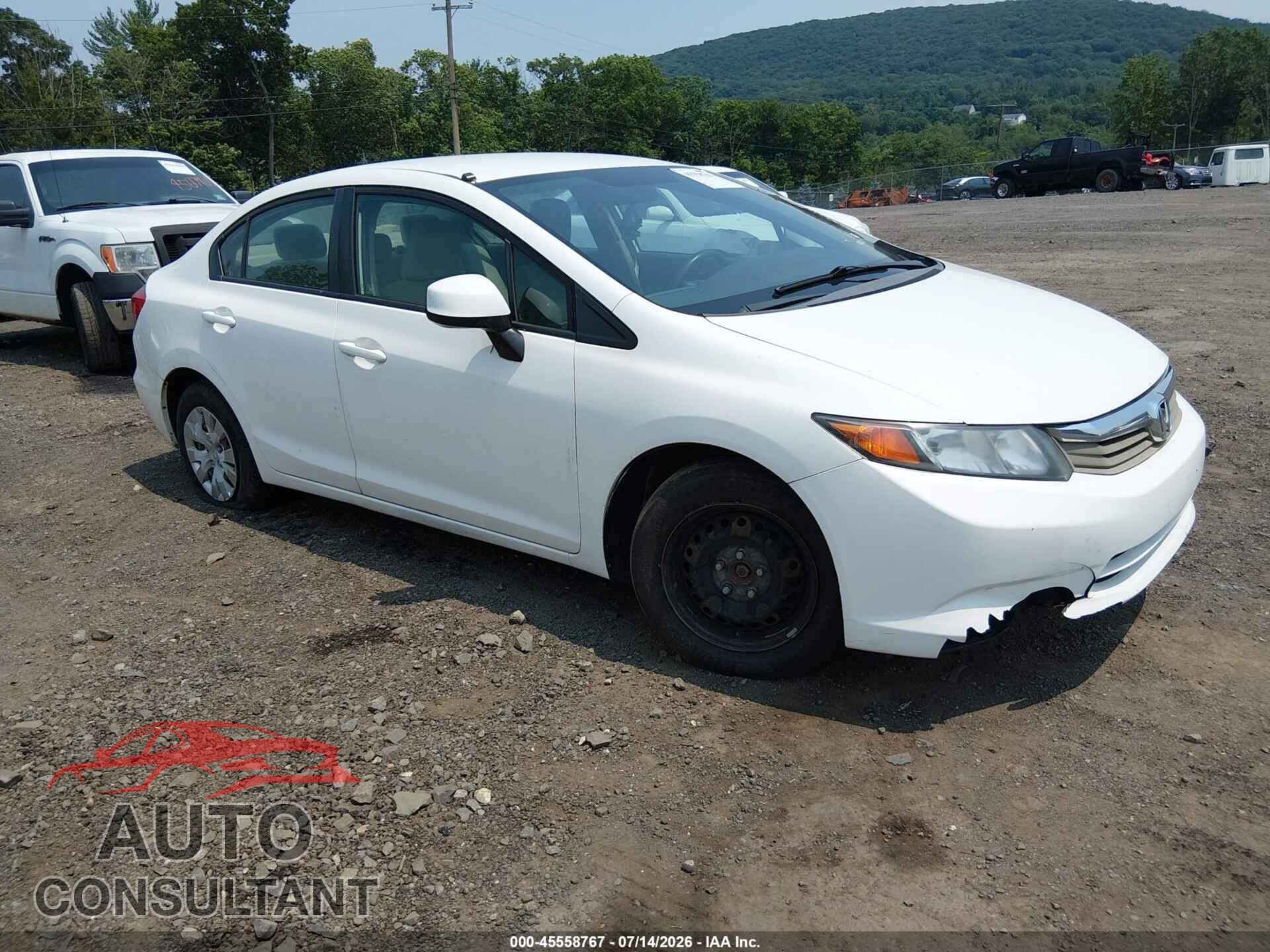 HONDA CIVIC 2012 - 19XFB2F55CE337357