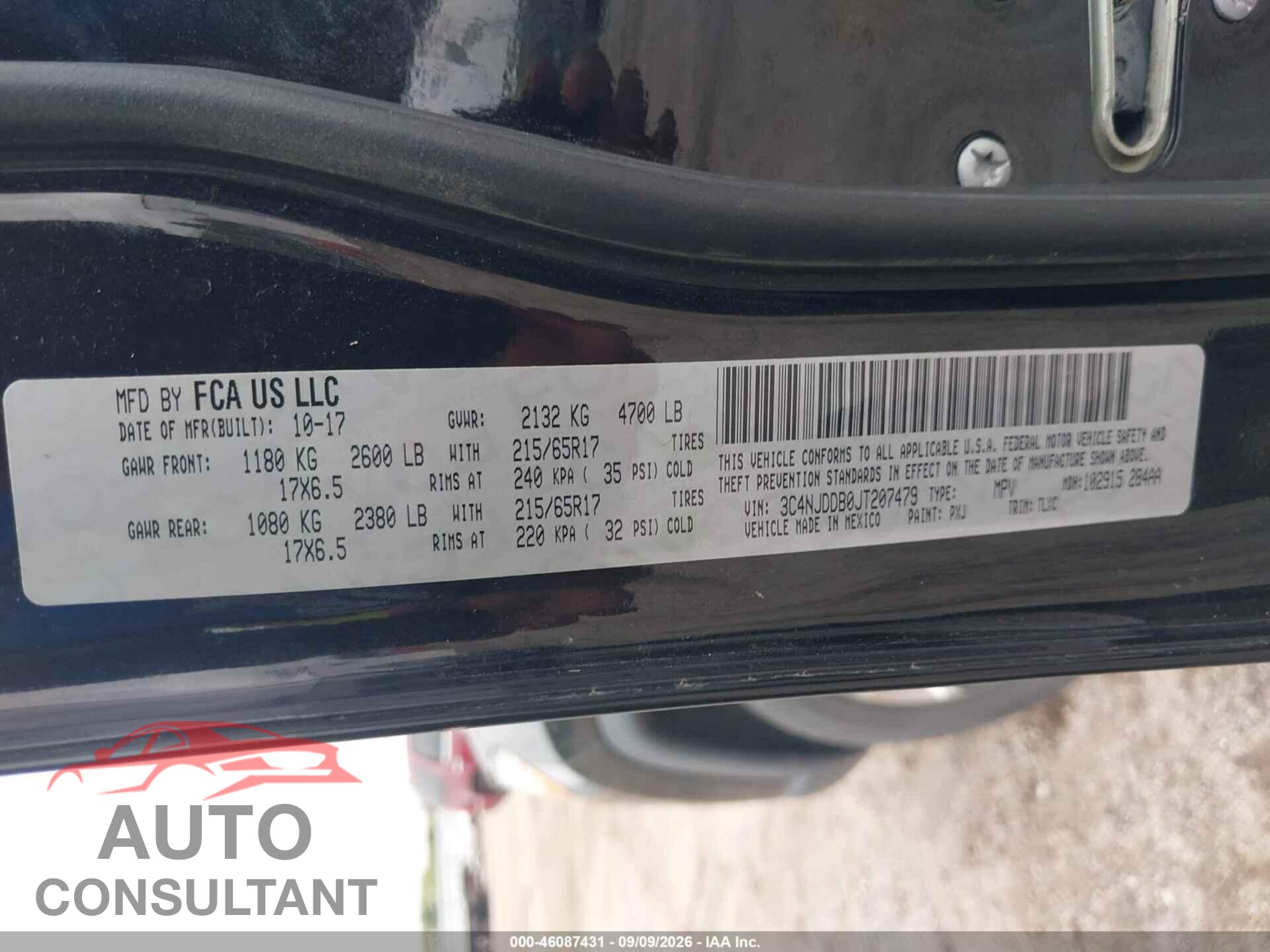 JEEP COMPASS 2018 - 3C4NJDDB0JT207479