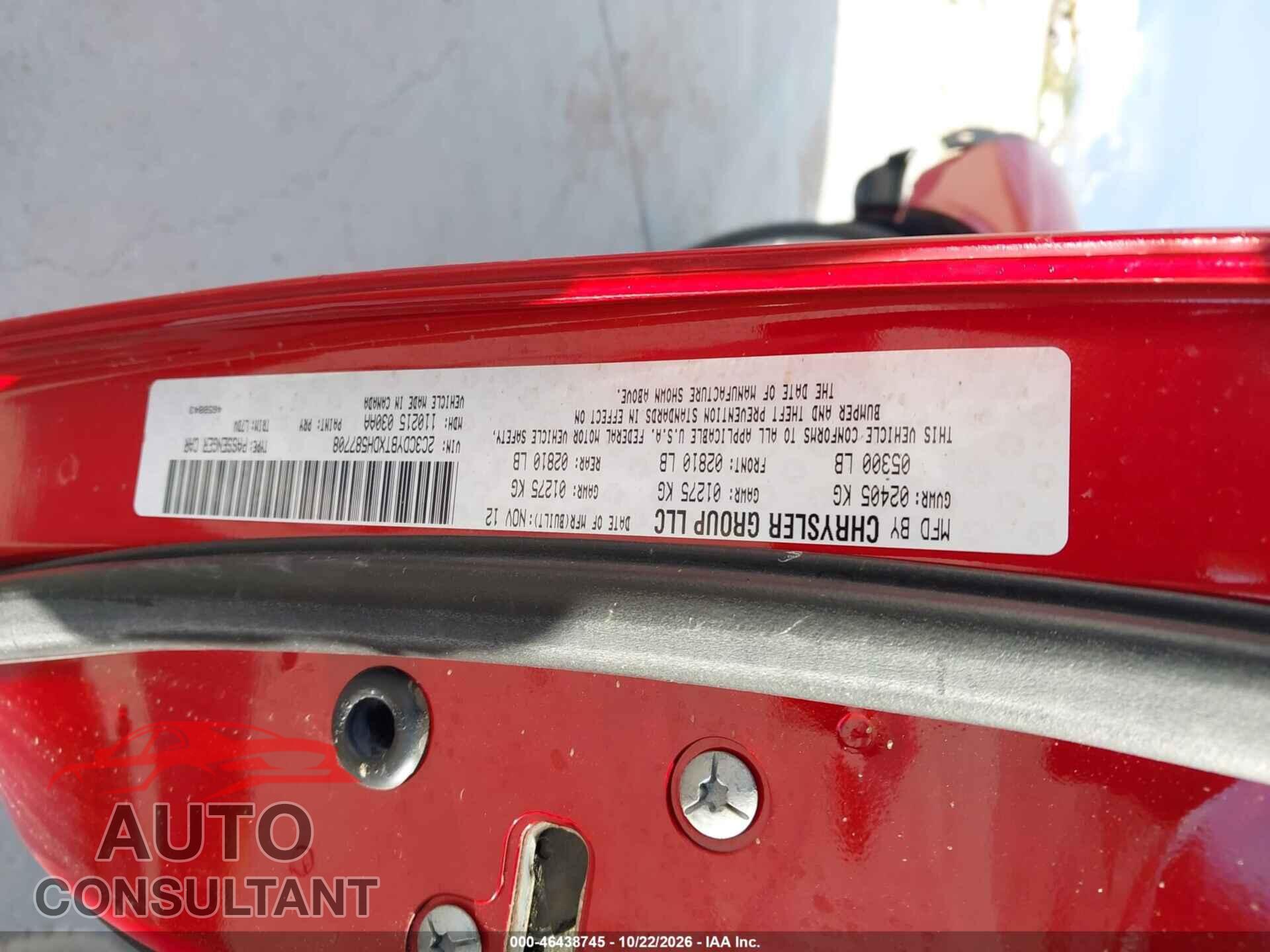 DODGE CHALLENGER 2013 - 2C3CDYBTXDH587708